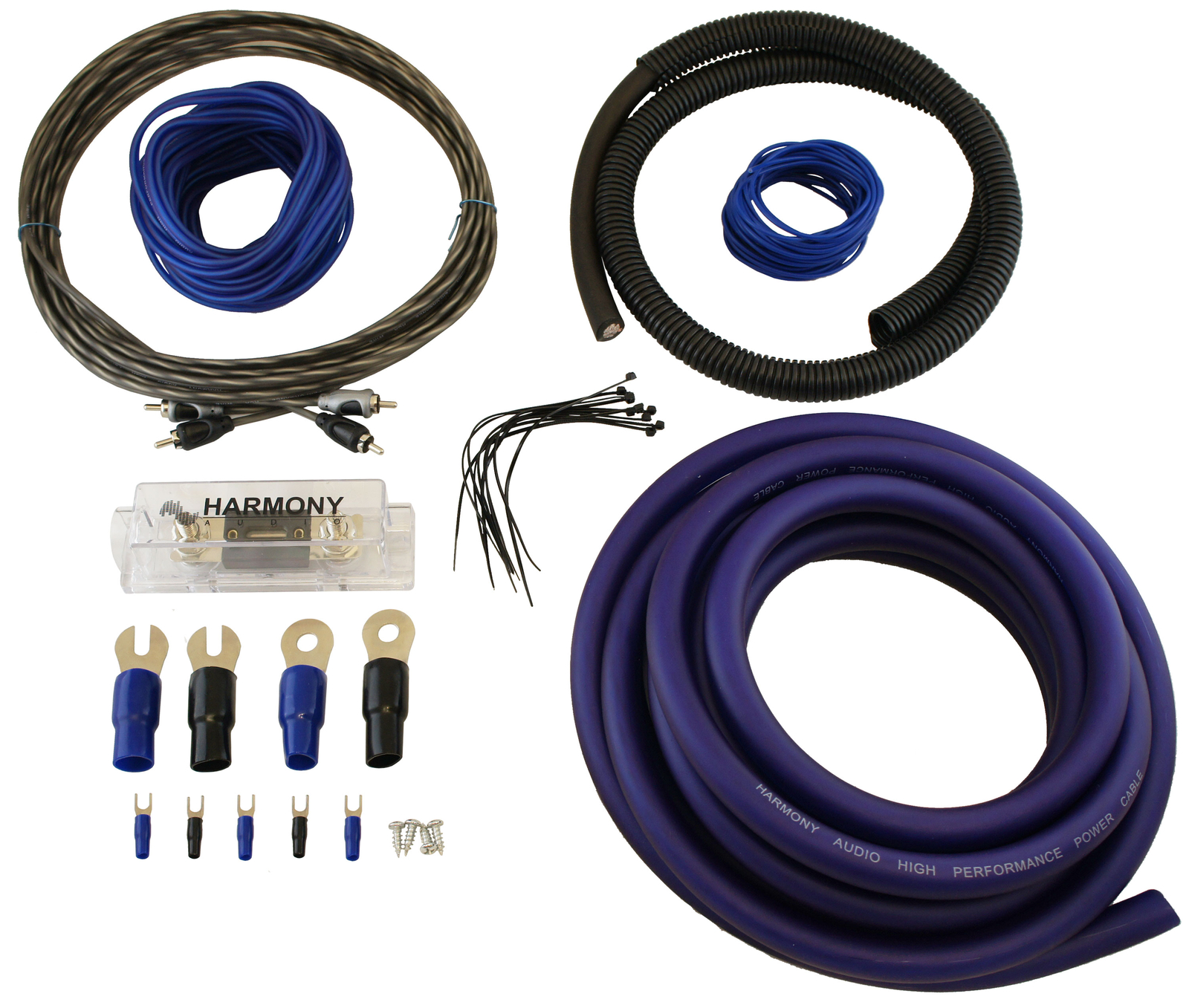 Harmony Audio HA-AK0 Car Stereo 1/0 Gauge 3000W Amp Amplifier Install Kit Nickel