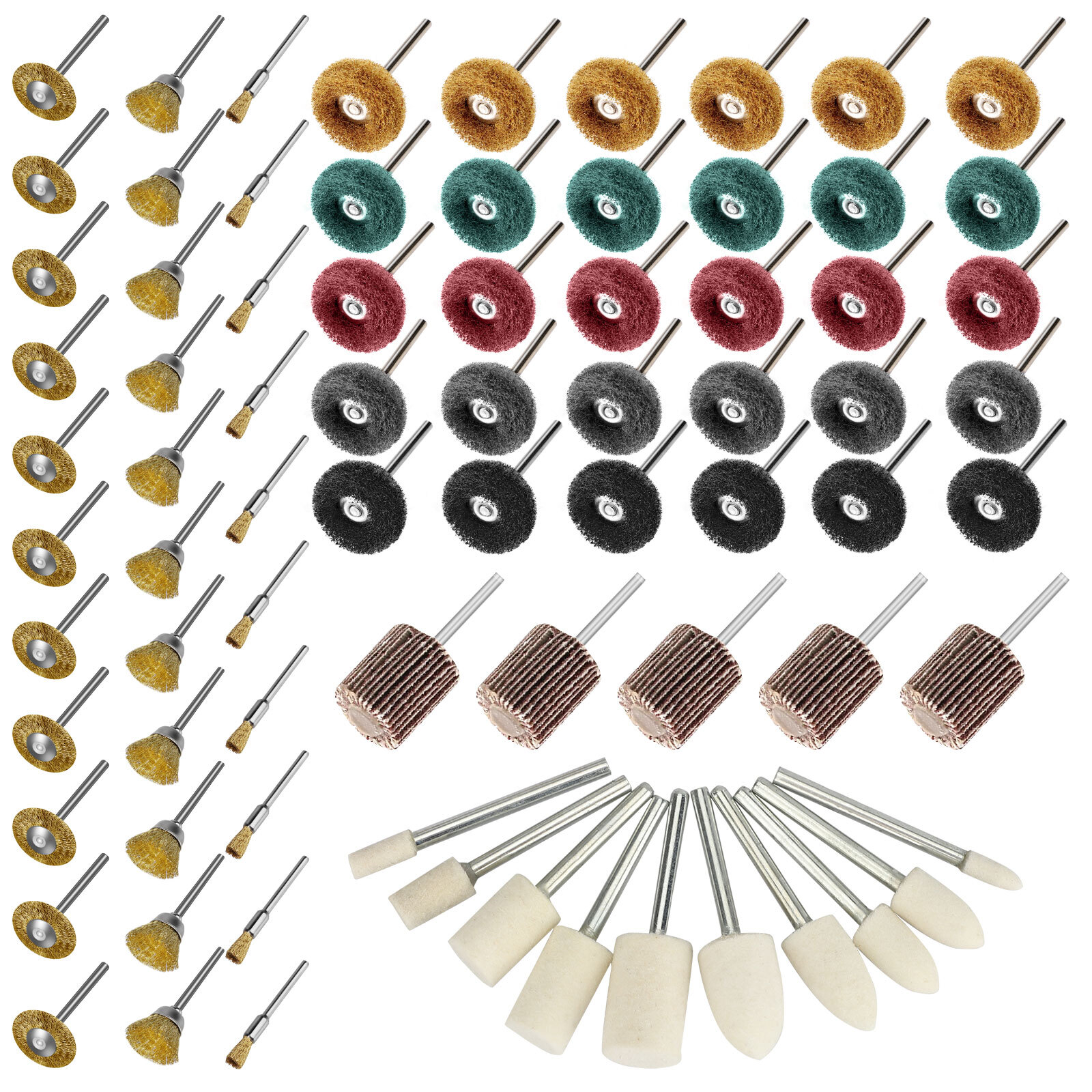 75PCS Abrasive Buffing Wheels Wire Brush Polishing Kit for Dremel Rotary Tool
