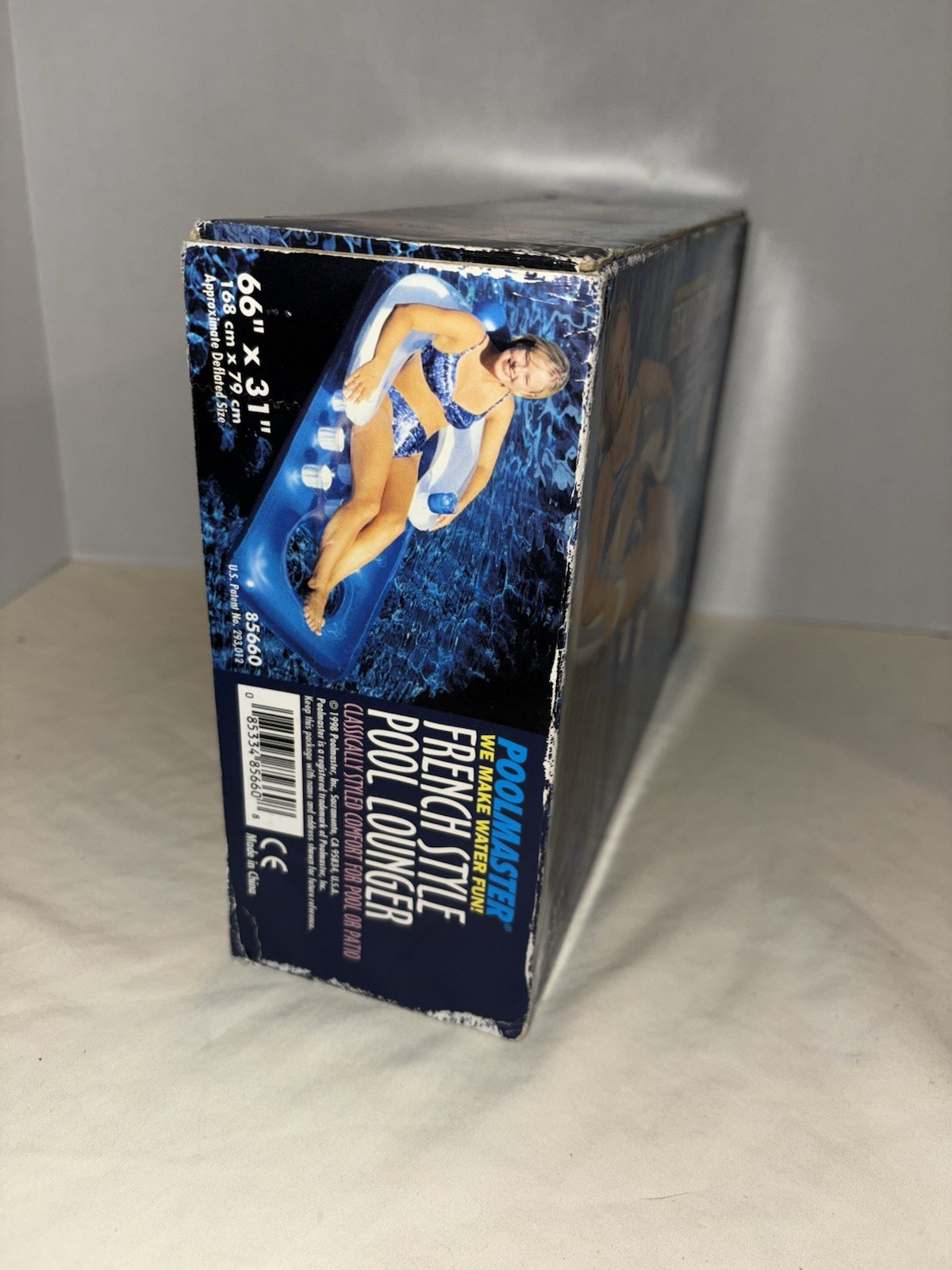 NOS Poolmaster French Style Classic Pool Lounger 66"x31" Aqua Green 1998 Sealed