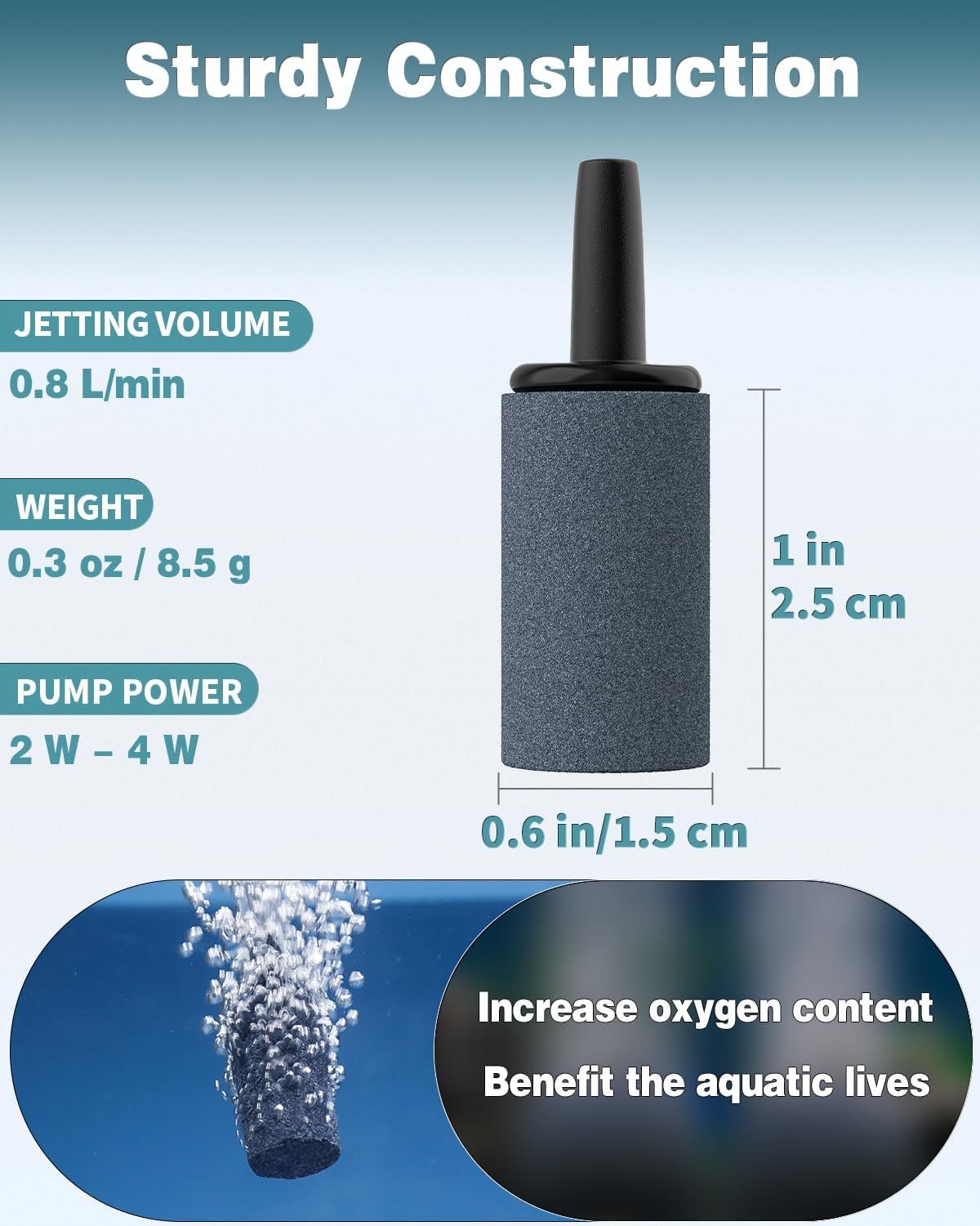 Pawfly Aquarium Air Stone 1 Inch, Fish Tank Air Stone Aerator Bubble Diffuser fo