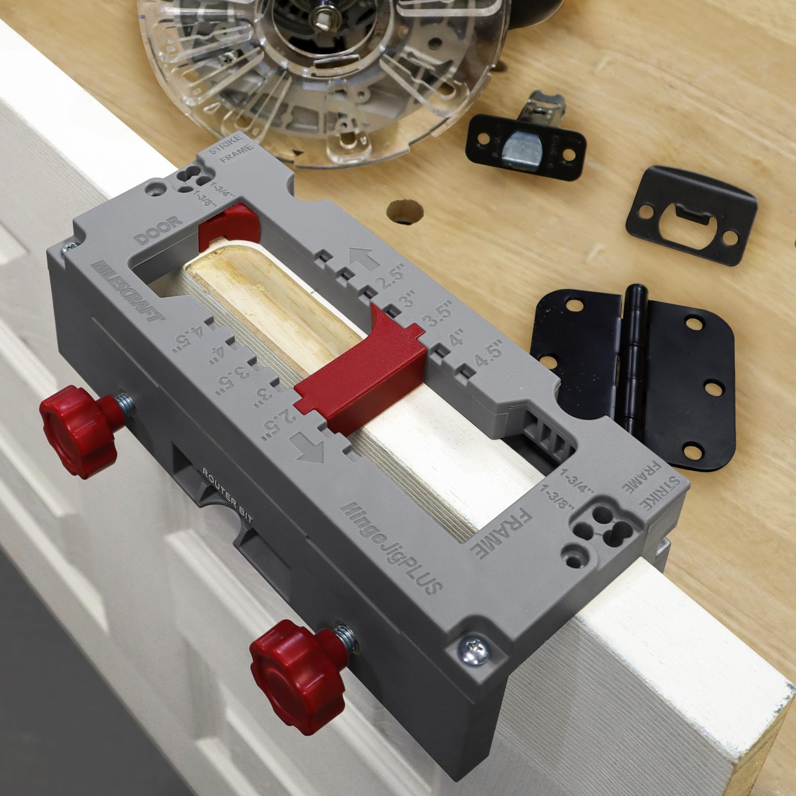 Milescraft 1229 Hinge Jig PLUS – Dual Clamping Door Hinge Jig Door Hinge Mortis