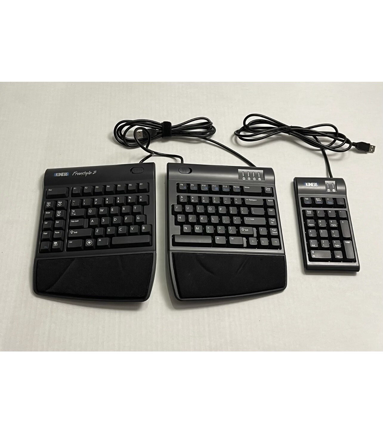 Kinesis Freestyle 2 Ergonomic Split Keyboard KB800, Lifters & Number Keypad