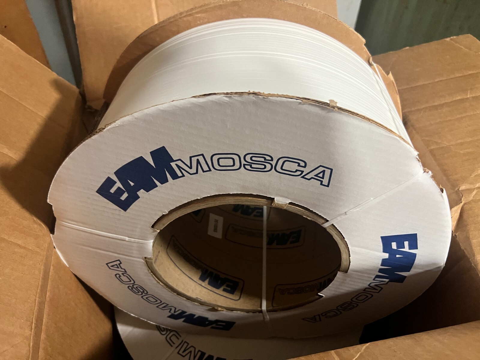 👀 2) NEW EAM MOSCA 5MM 24,000' 8x8 CORE MACHINE GRADE WHITE STRAPPING ST5 MMW