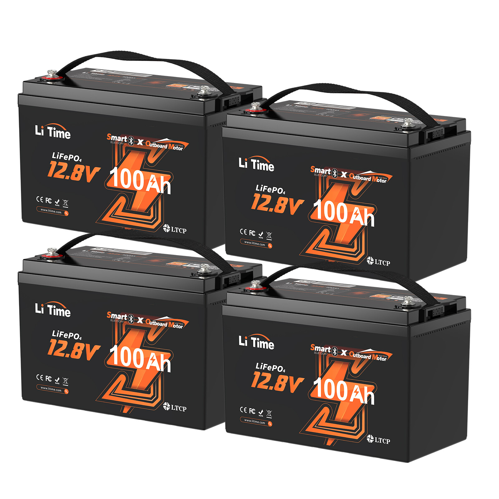LiTime 12/24/36V/48V/60V 100Ah Bluetooth Plus Lithium Battery Outboard Motor Lot