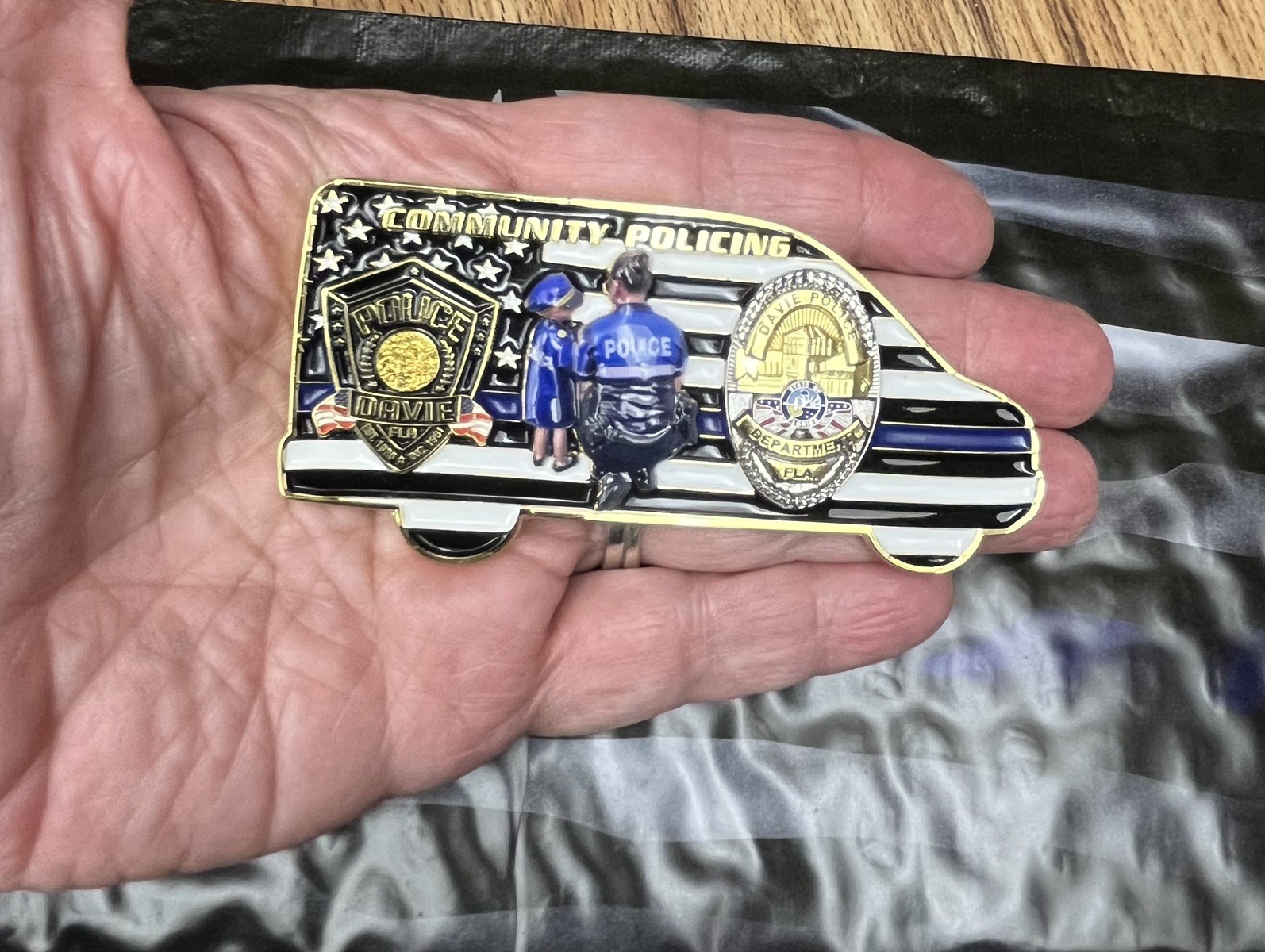Davie Police Department Community Oriented Policing COP Unit Van Challenge Coin