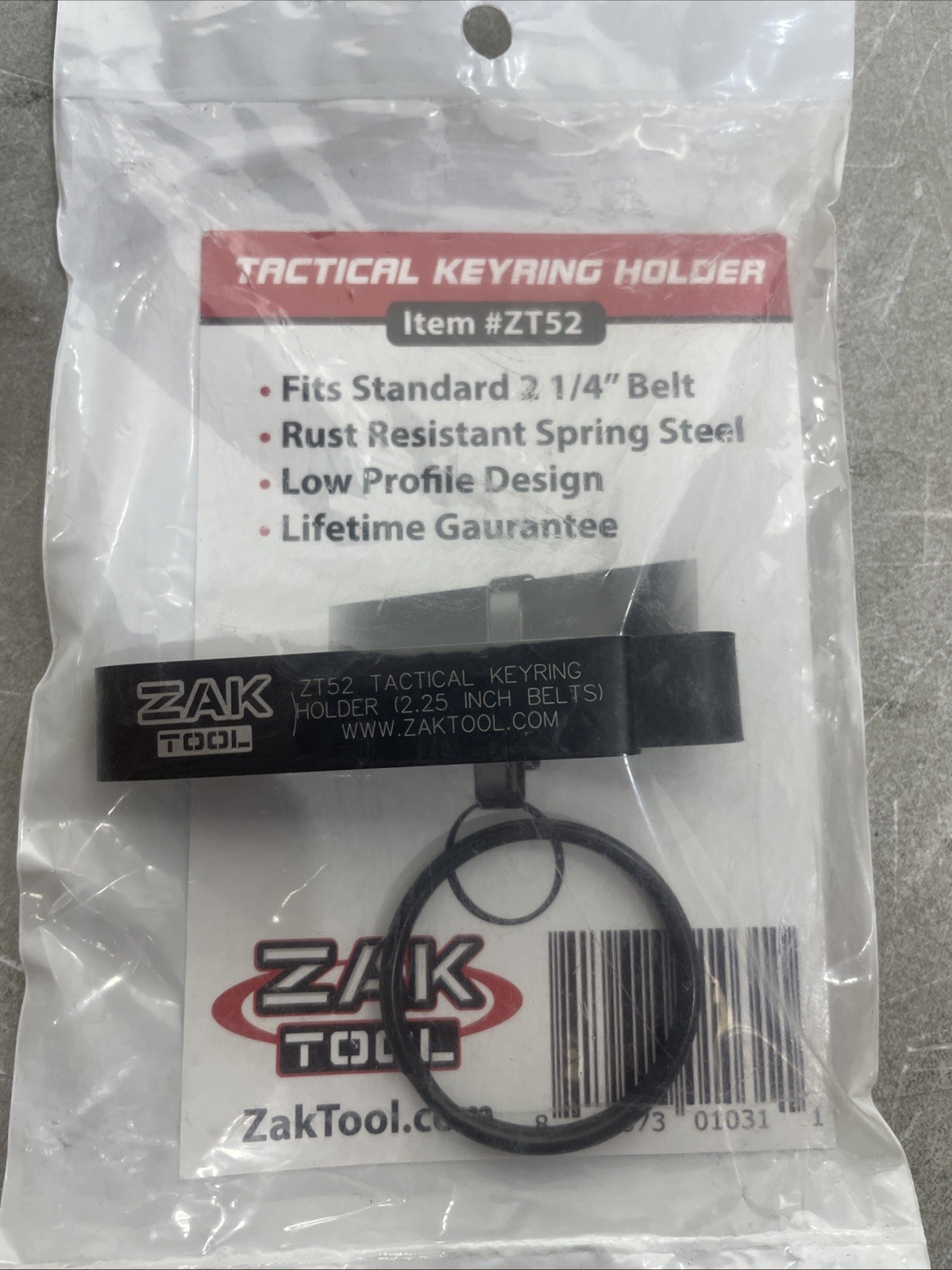 Zak Tool ZT52 Low Profile Tactical Stealth Police 2.25" Key Ring Holder, Black