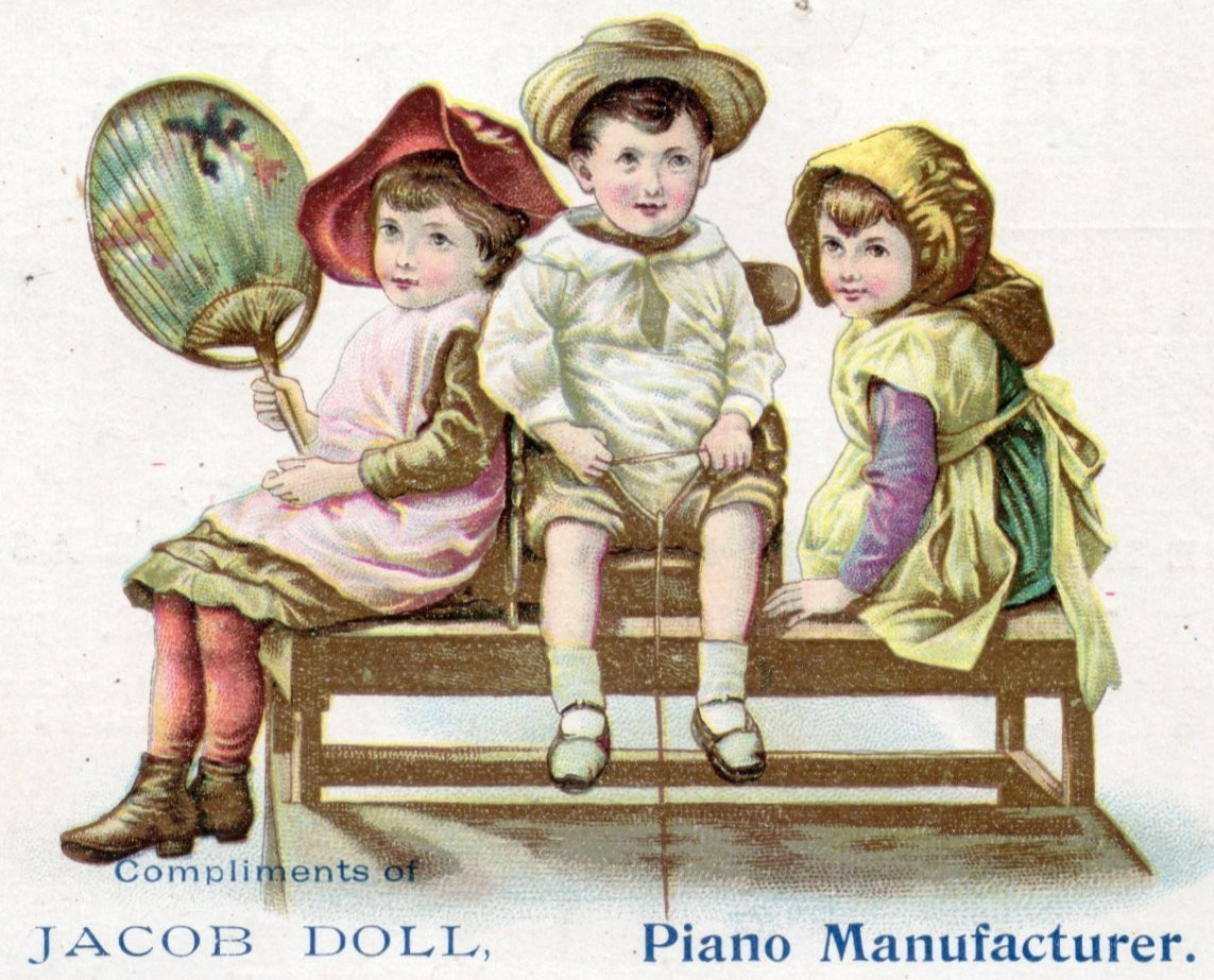 1880-90s - W. A. Dean Co Music House Sioux City Iowa, Jacob Doll Pianos - XL2A