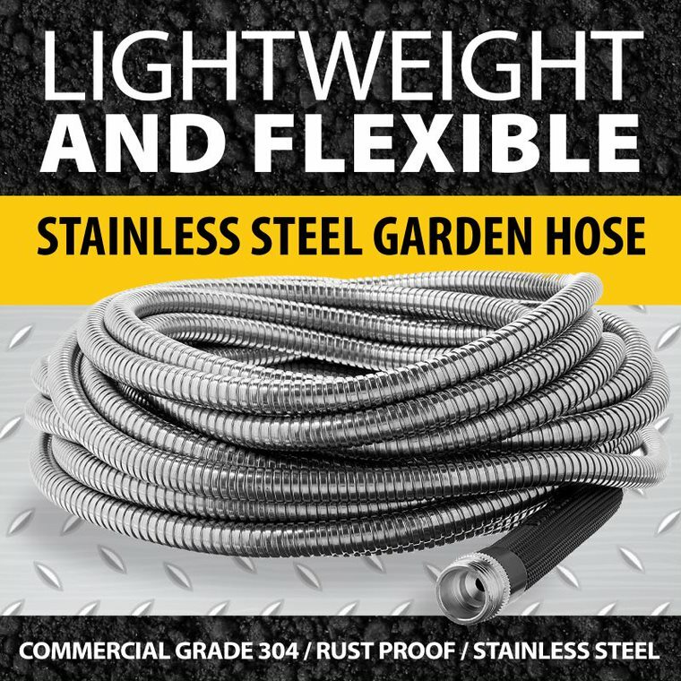 Bionic Steel Metal Garden Hose - Heavy Duty 304 Stainless Steel Lifetime Hose