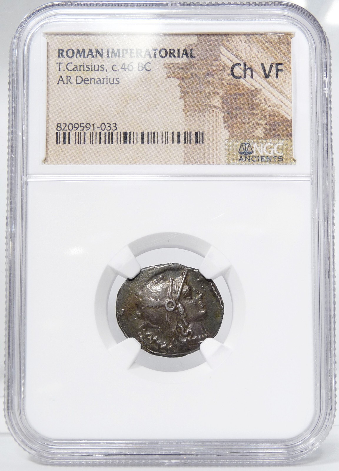 temp. JULIUS CAESAR Titus Carisius Roma/Cornucopia 46BC NGC Cert. Choice VF Coin