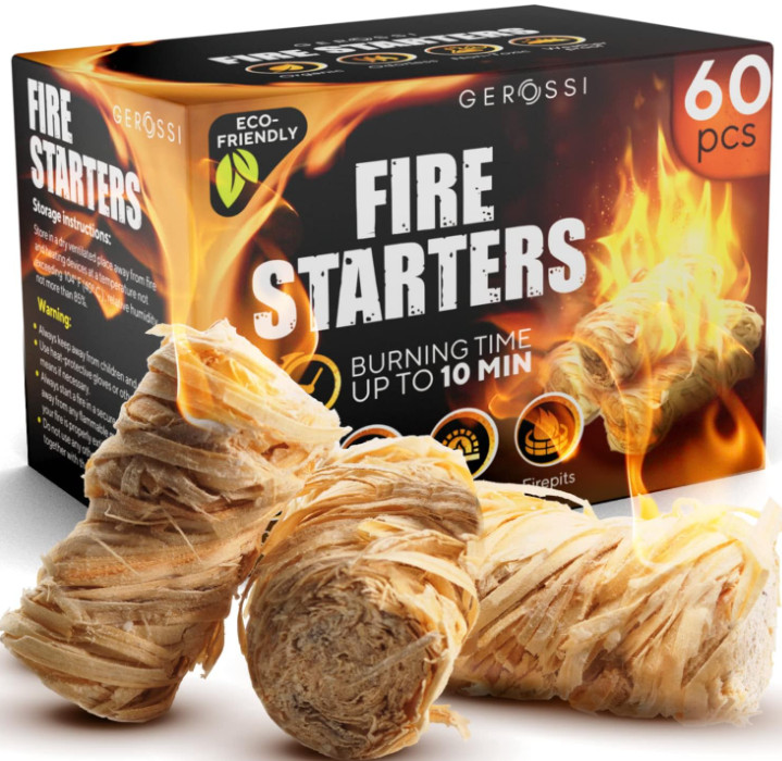 Fire Starter - Natural Pine Fire Starters for Fireplace, Campfires, Grill, Wood