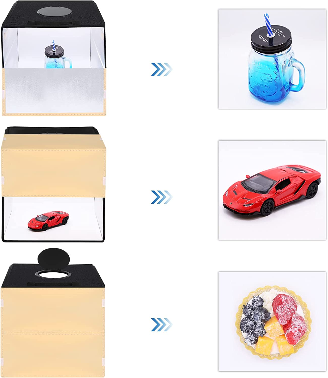 16" LED Photo Studio Light Box Portable Folding Photography Shooting Tent Kit