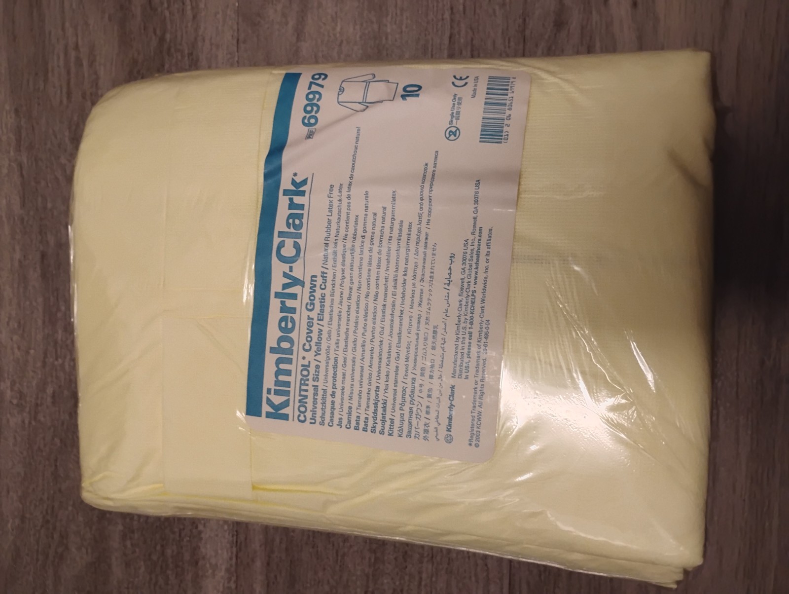 Kimberly Clark 69979 Hospital Control Cover Gowns PPE - Yellow Qty 100/Box