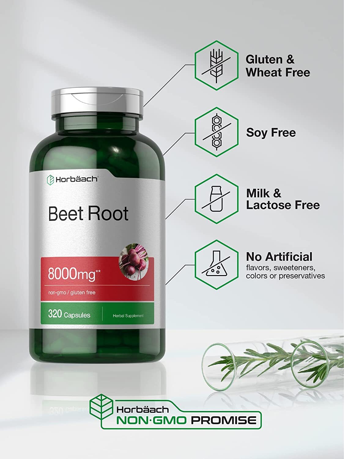Beet Root Powder Capsules | 8000mg | 320 Count | Non-GMO | by Horbaach