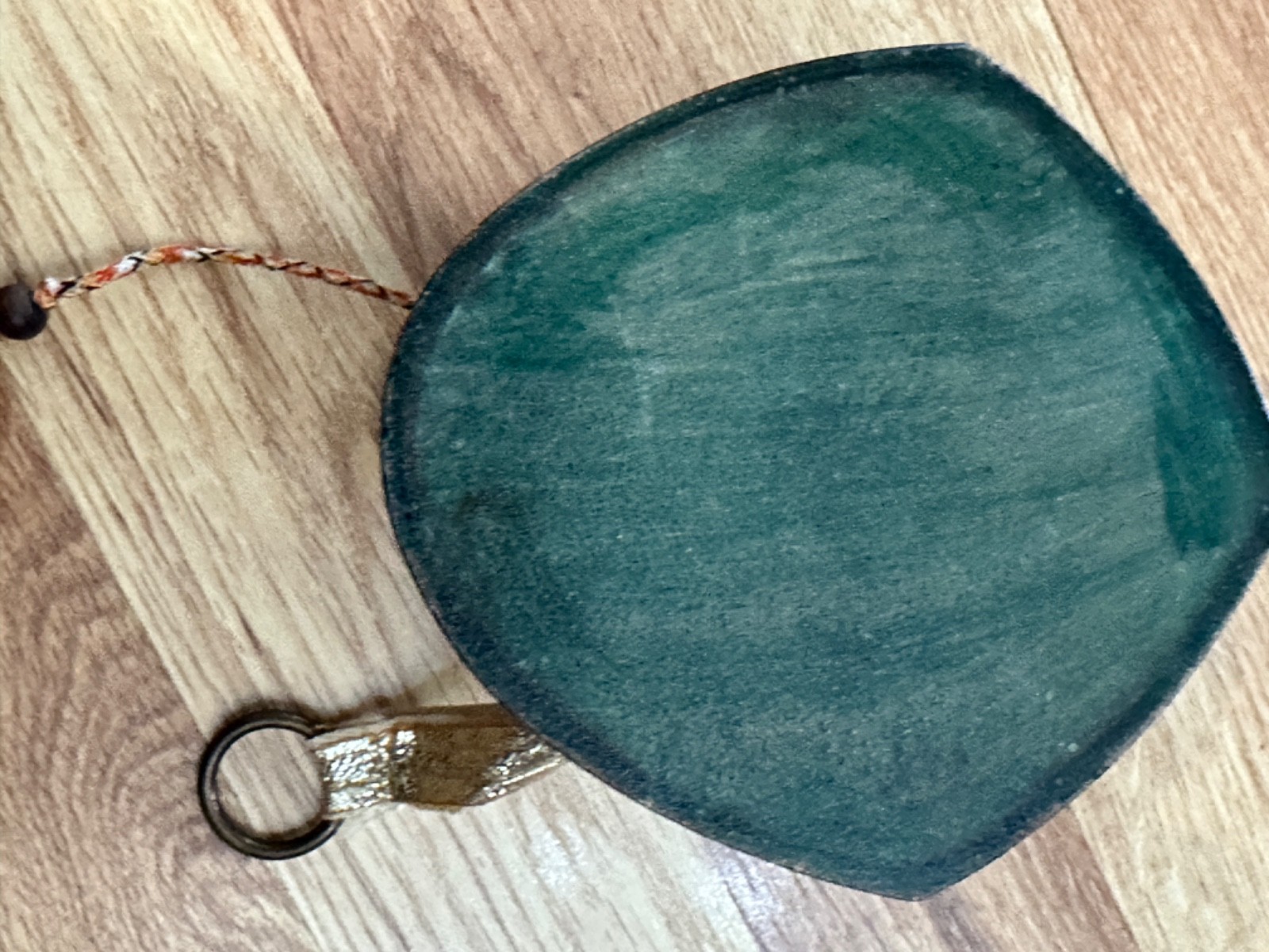 Tibetan Nepal Chod Damaru Wooden Leather Drum HIMALAYAN Ritual OBJECT 4.75" X 3"