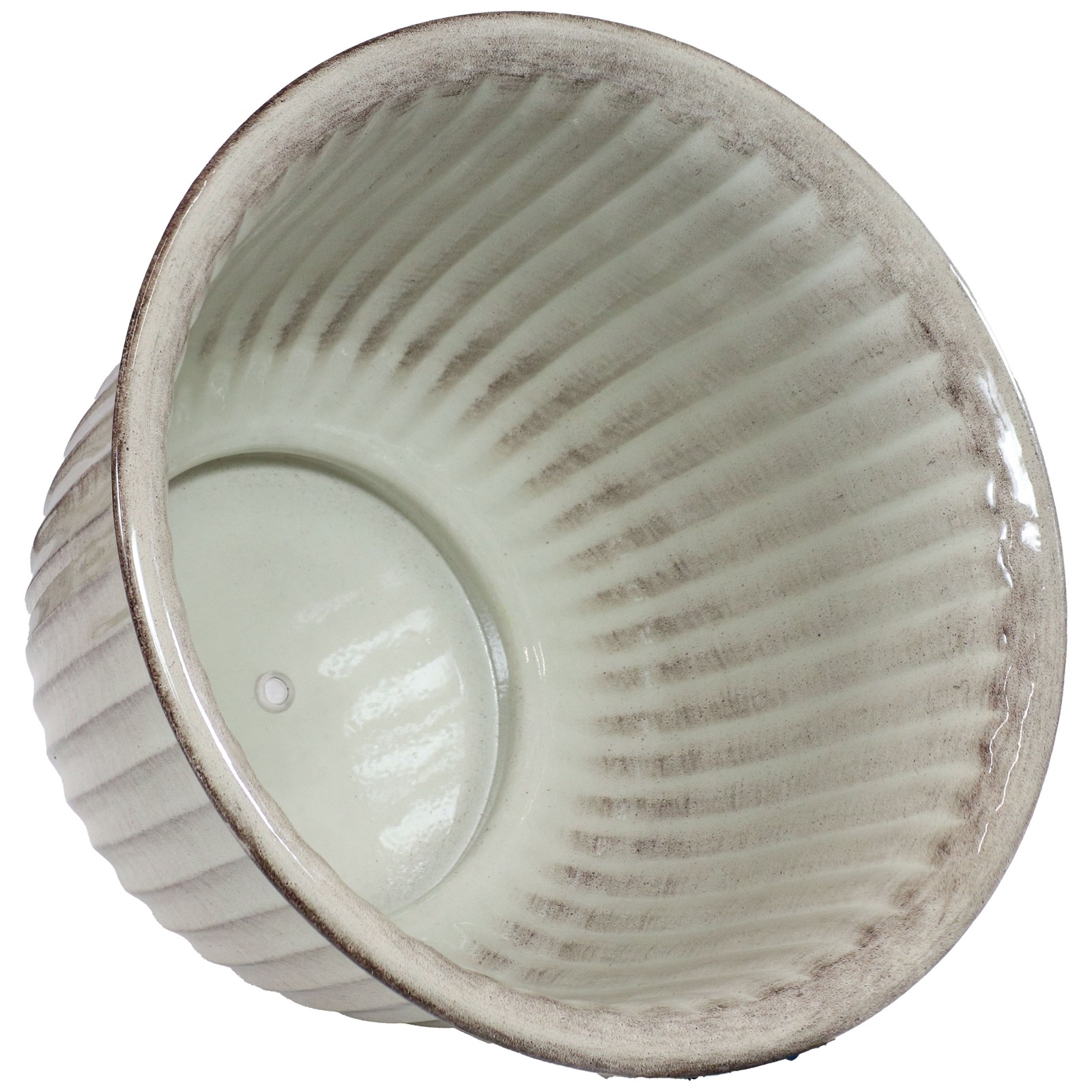 Carlotta Metal Planter - 14.75 in - White Glaze - Set of 4 by Sunnydaze