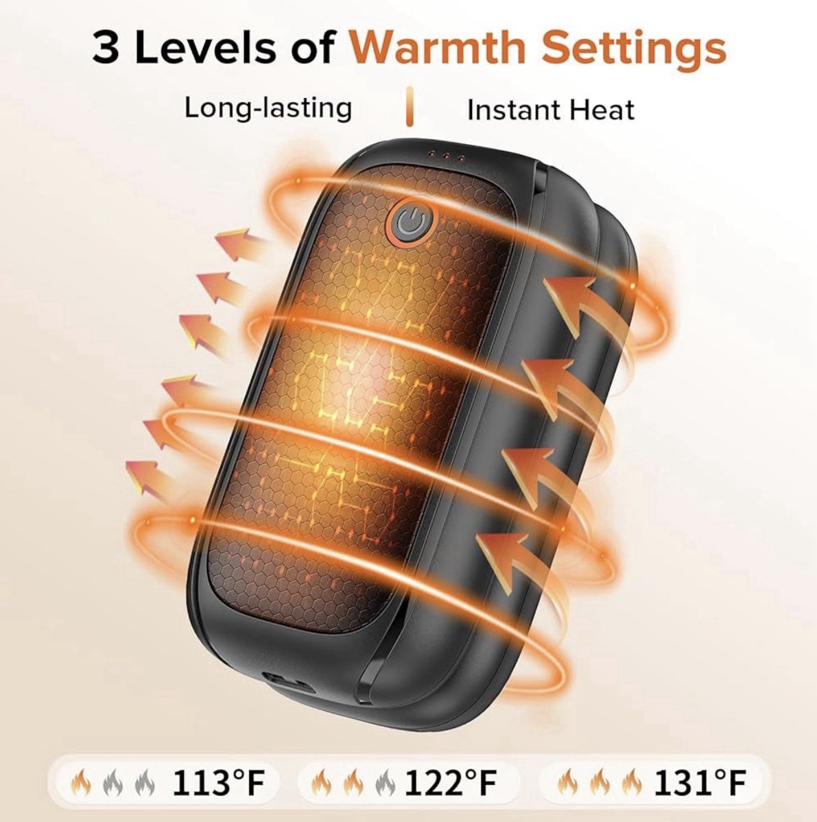 Two rechargeable magnetic hand warmers, heating time 12 hours