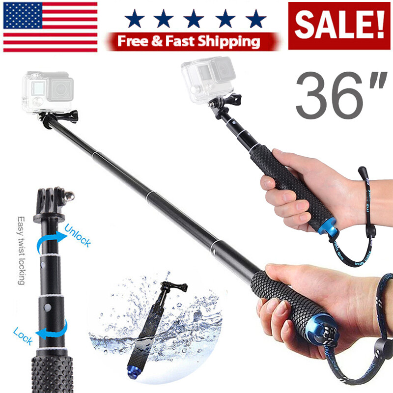36" Selfie Stick Hand Grip Extension Pole for GoPro Hero 10 9 8 7 6 5 4 3+ 3 2 1