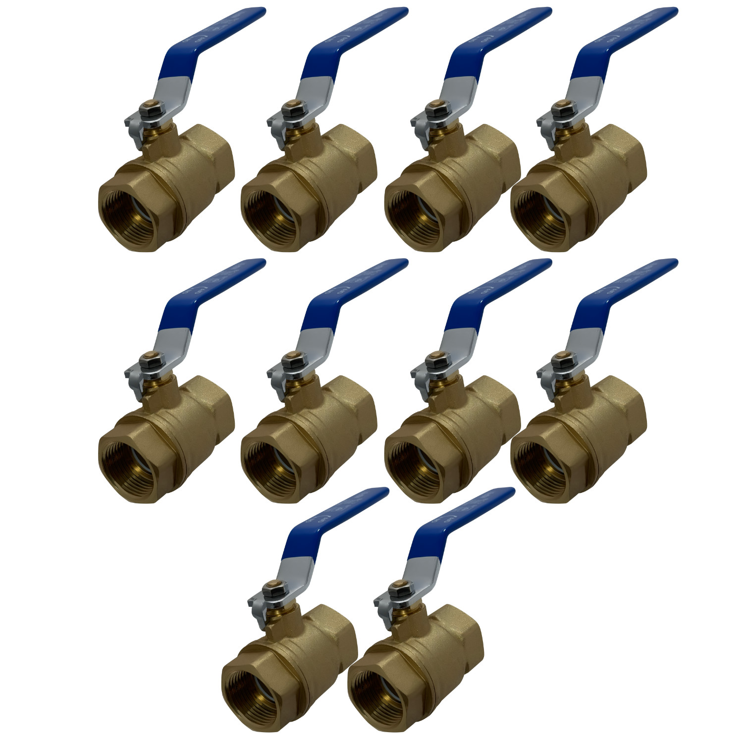 10 Pack XFITTING 1" Female Ball Valve, FIP Ball Valve, FNPT Ball Valve, 1/4 Turn