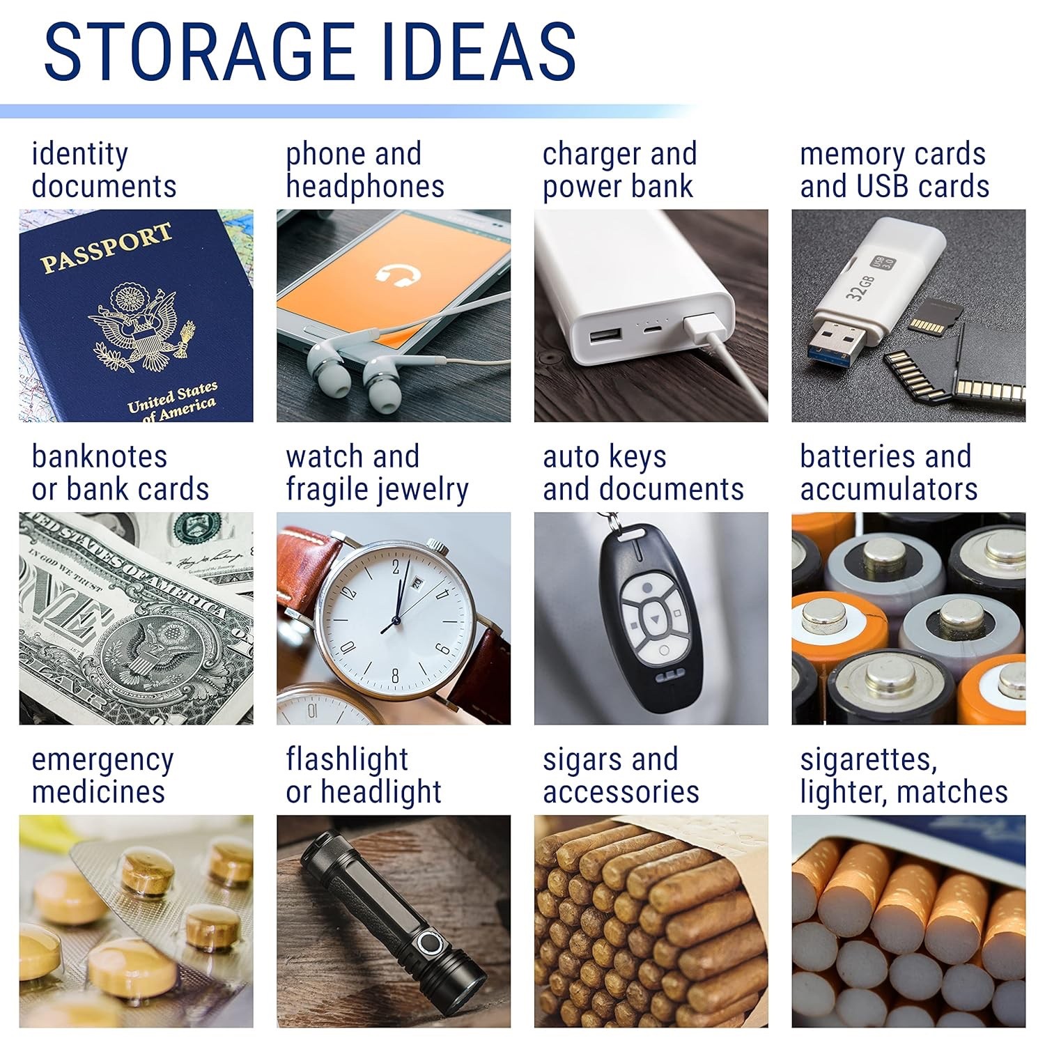 Cigar Travel Case Leather Portable Humidor Holder for 4 Cigars Black Zip