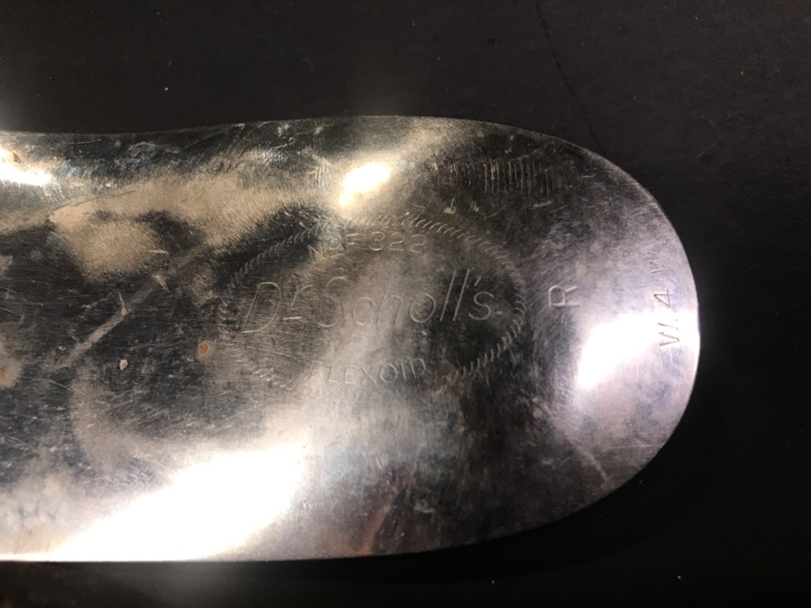 Antique Dr. Scholl's Metal and Leather Flexoid Arch Support Insoles Left & Right