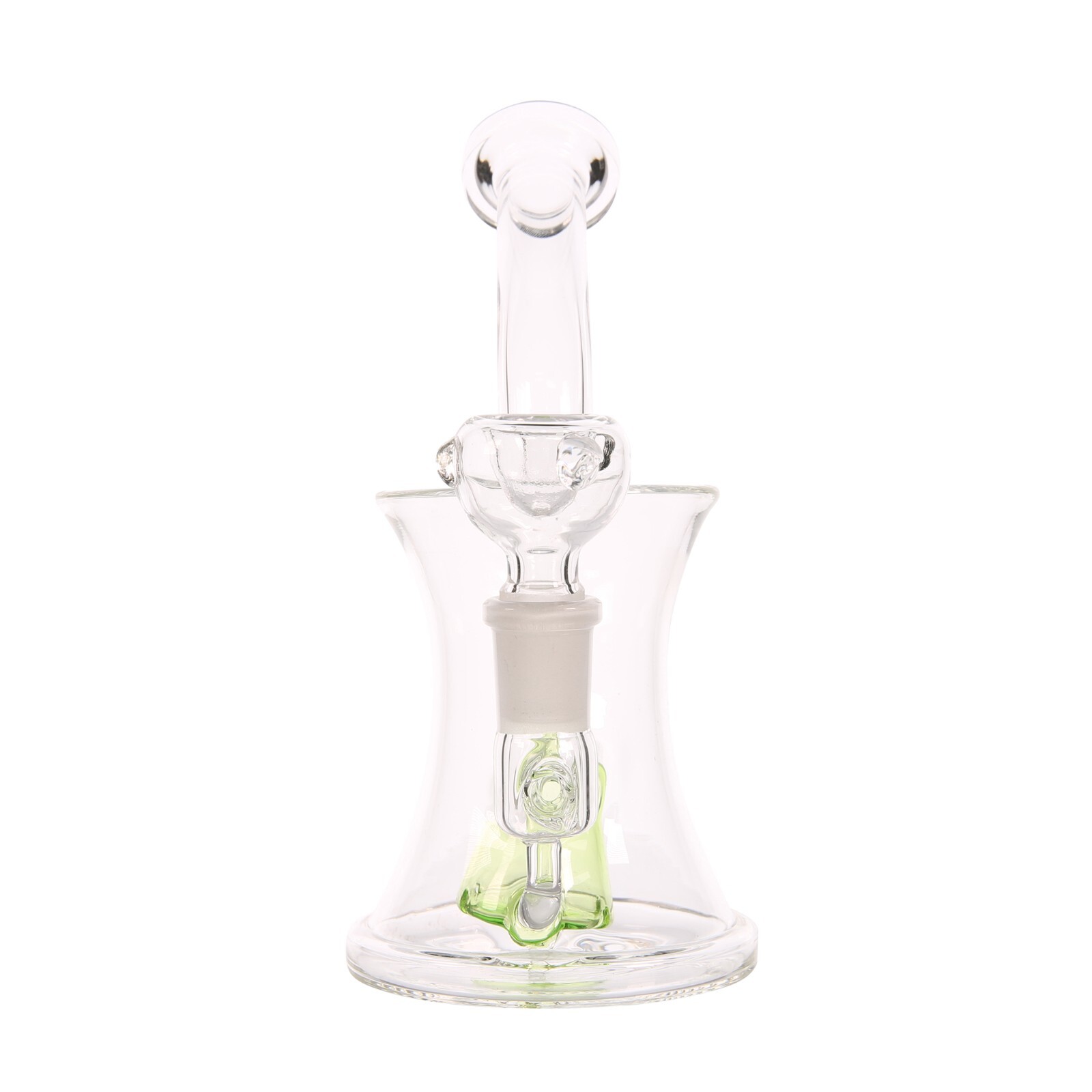 6.75" Slime Green Glass Cone Perc Bong Portable Water Pipe Smoking + 14mm Bowl