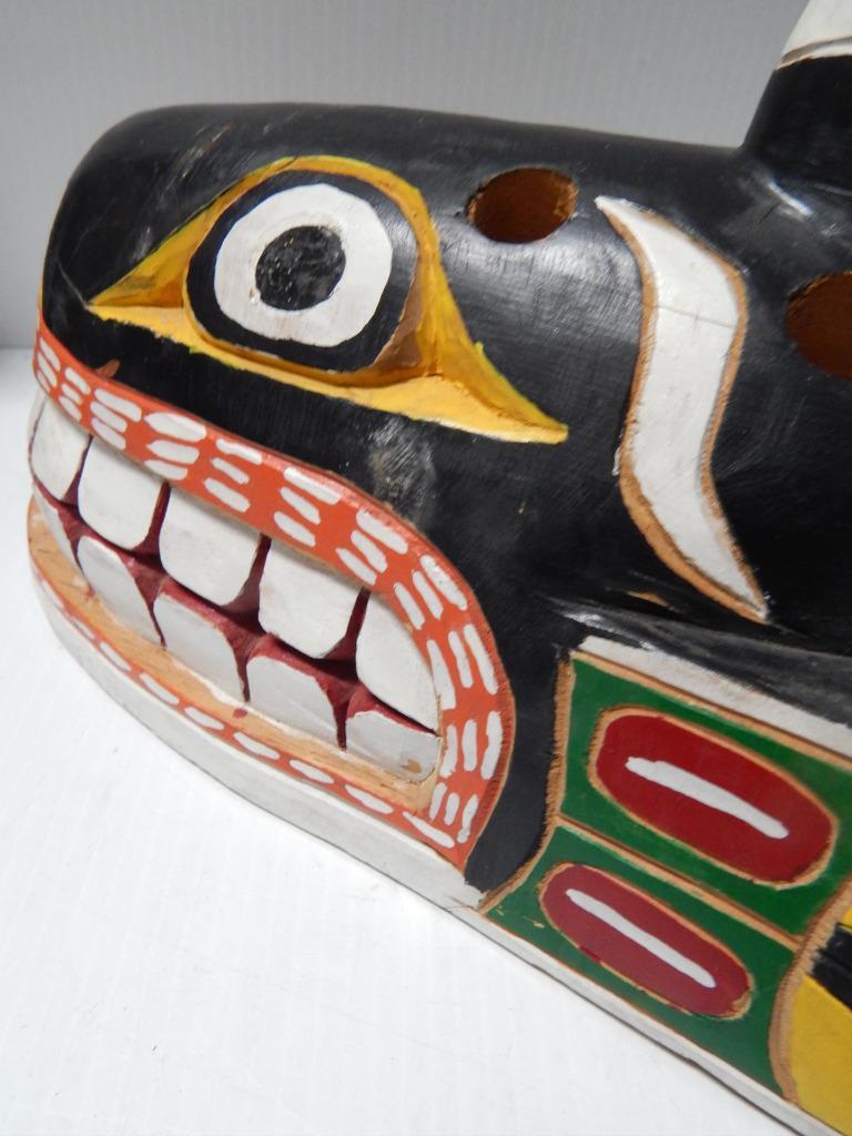 VINTAGE NW COAST INDIAN SLAHAL ORCA KILLER WHALE DSGN GAMBLING GAME PIECE