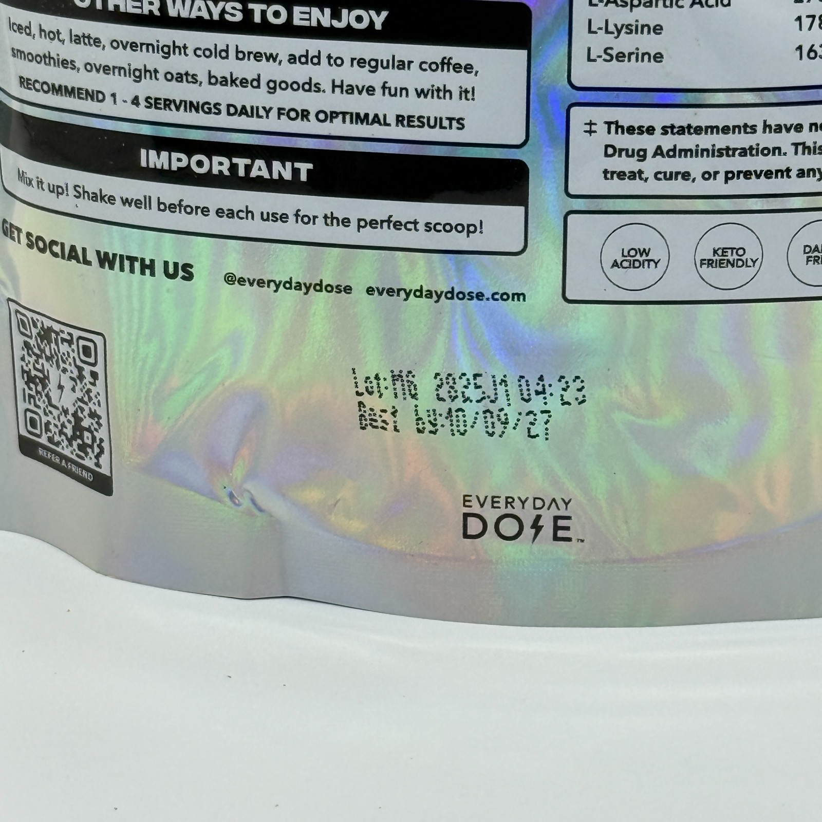 Everyday Dose 30srv Mild Roast Mushroom Coffee+ Exp 10/27 Collagen Nootropics