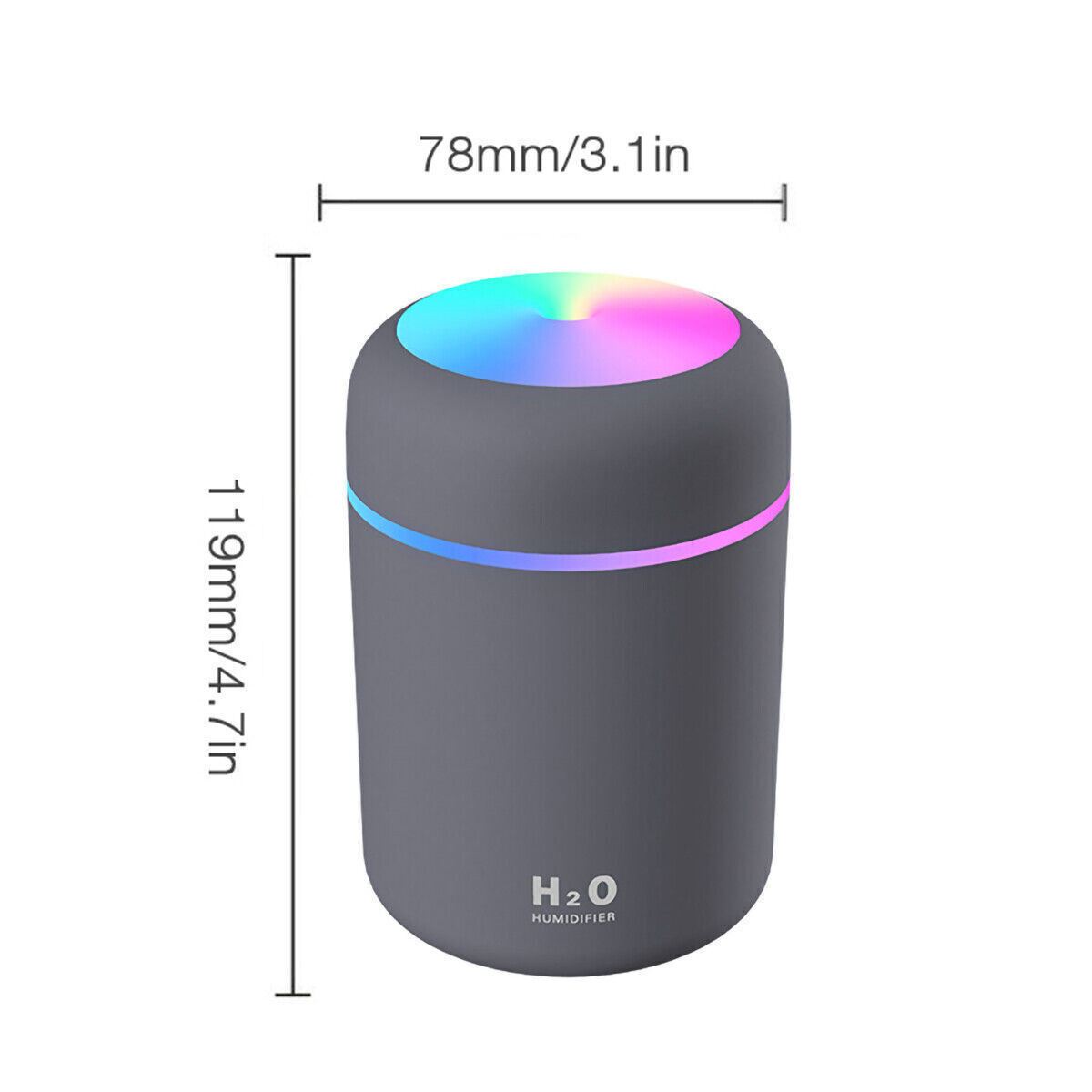 Portable USB Mini Humidifier Car Air Purifier Oil Aroma Diffuser Cool Mist 300ML