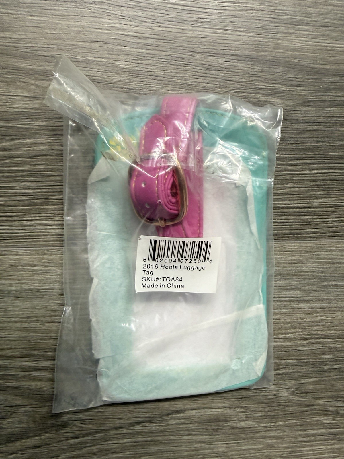 Benefit Luggage Tag Laughter is the Best Cosmetic Tropical Pink Blue NIB