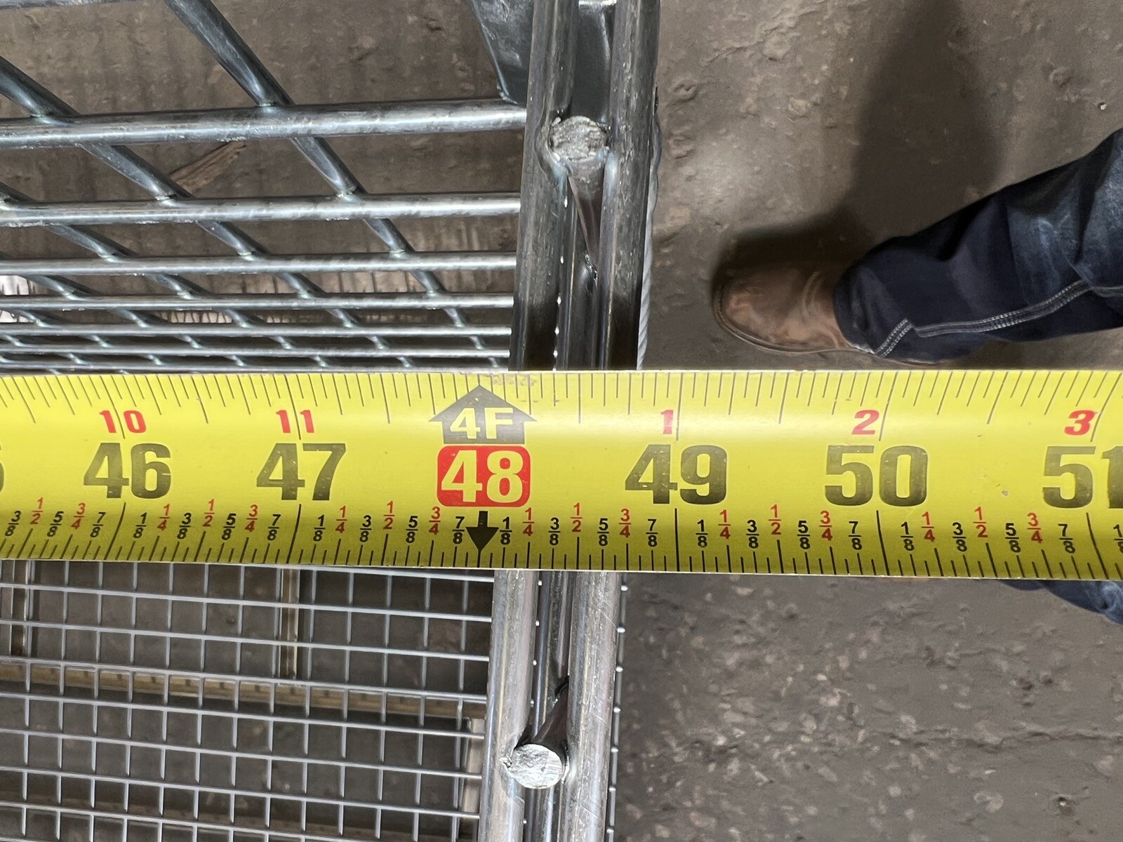 New wire basket 40”x48” x 42” tall gate on one side stackable wire basket 4000#