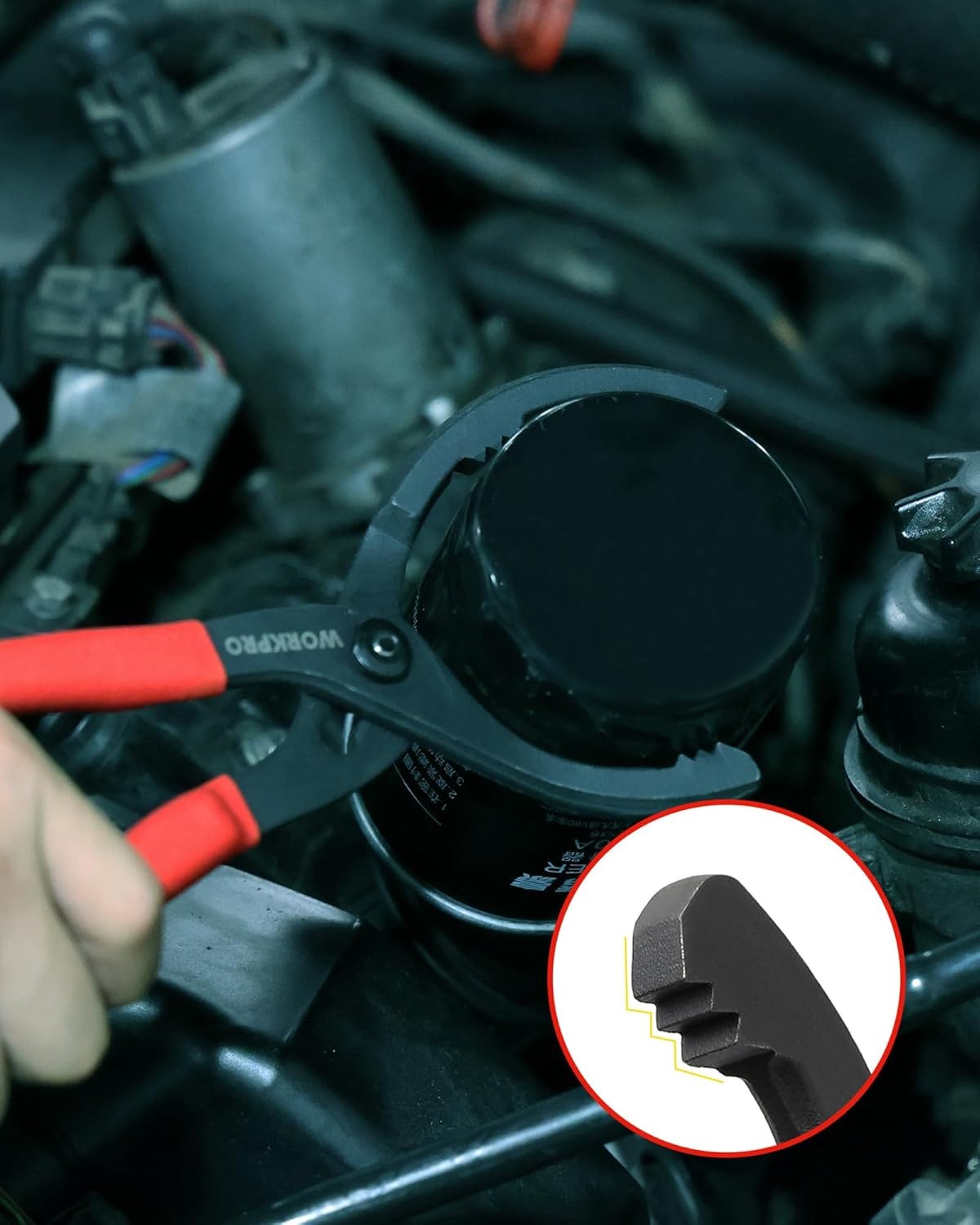 WORKPRO 2PCS Oil Filter Wrench 12" Adjustable Plier 3-Jaw Universal Removal Tool