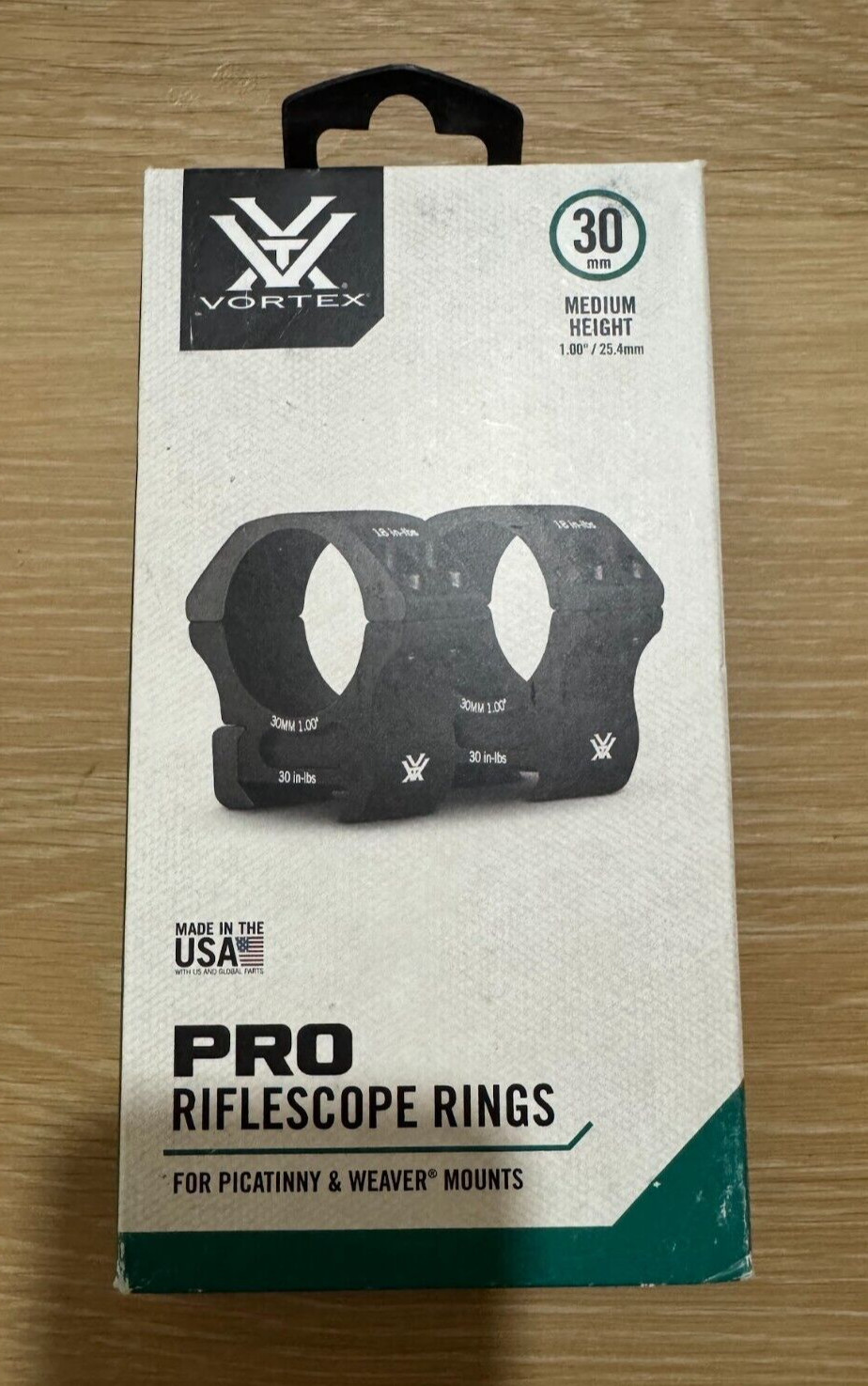 Vortex Optics PR30-M Pro Series 30mm Medium Riflescope Rings