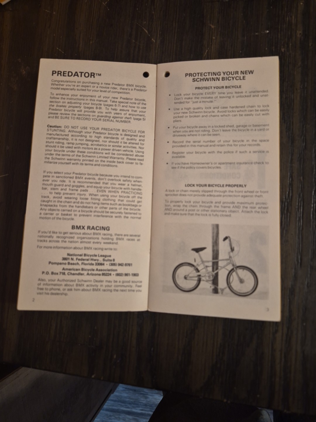Vintage 1983 Schwinn Bmx Bicycle Owners Manual Predator Atari The Sting Team 24