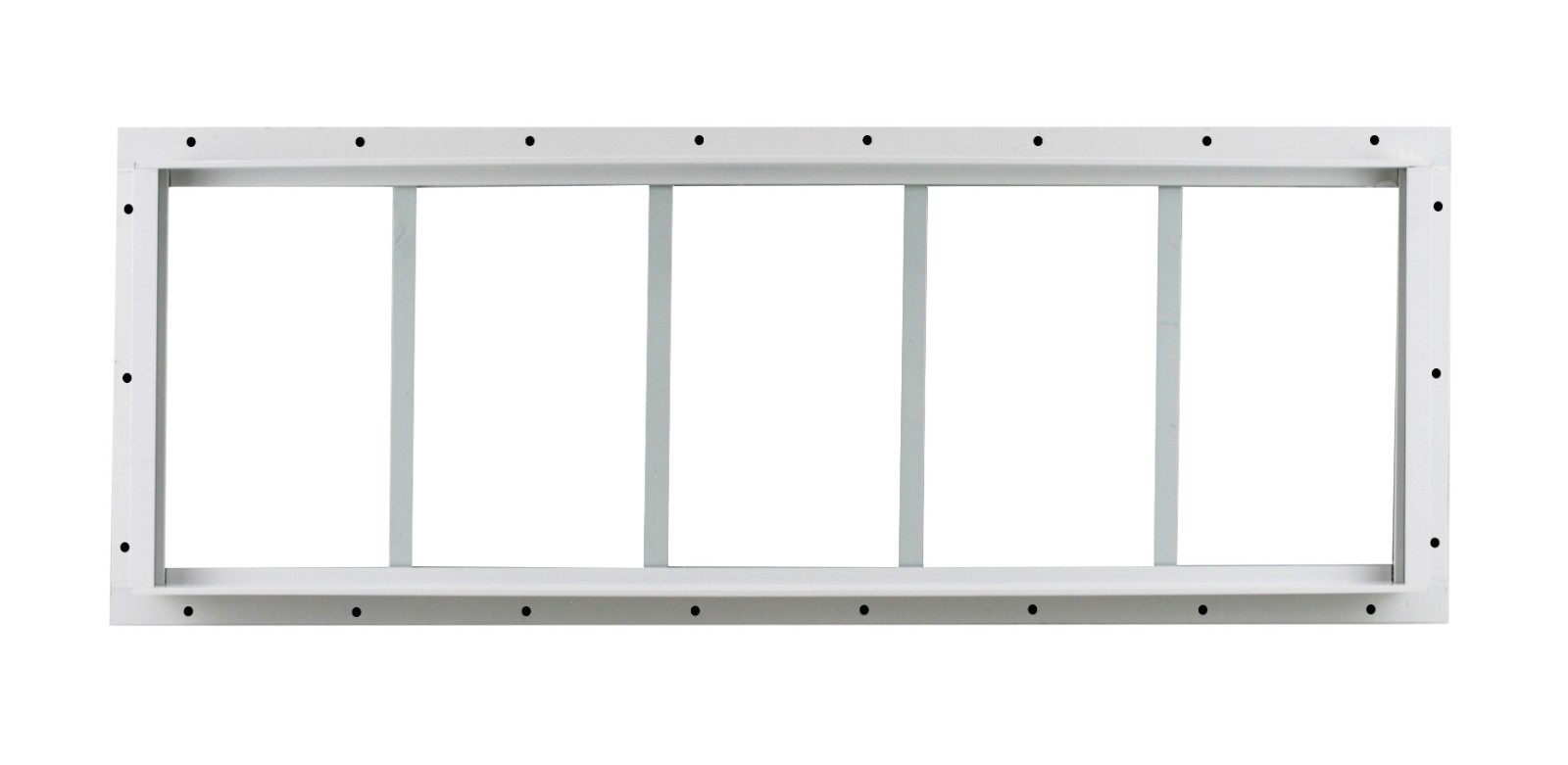 Shed Transom Window 10 x 35 White Flush Mount Tempered Glass, Singel Pane