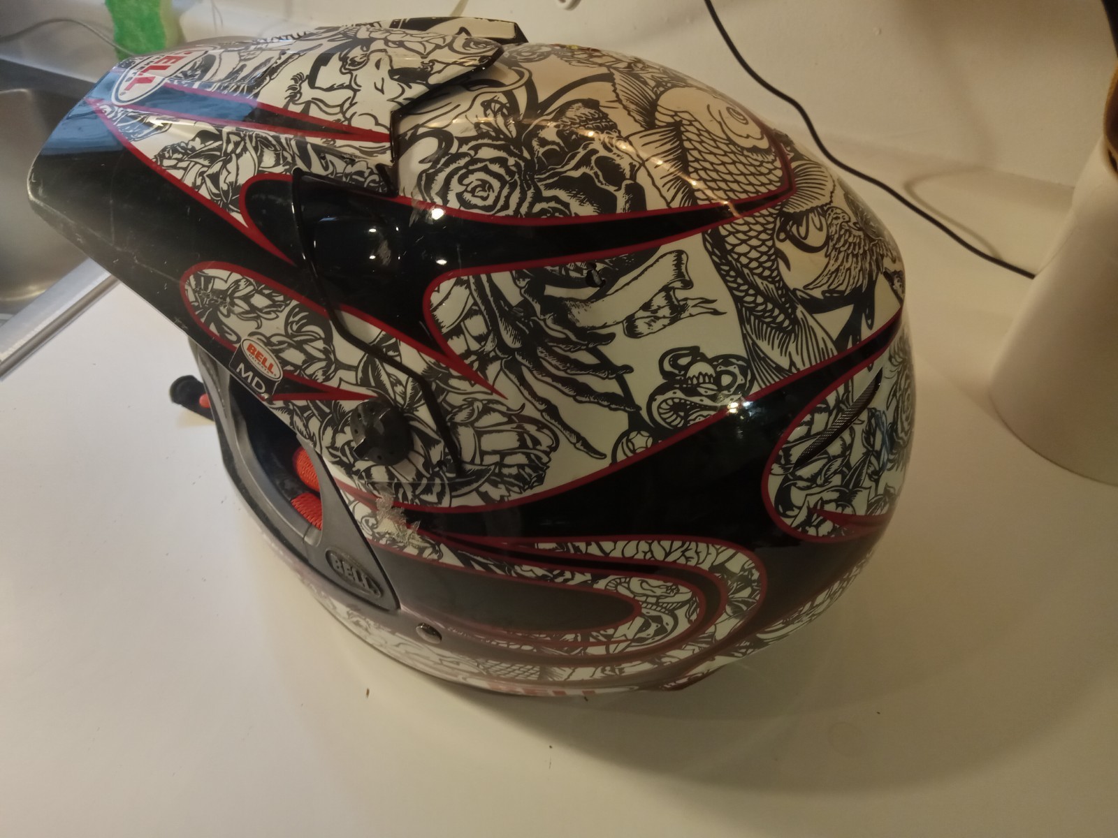 Vintage Bell Racing Helmet Japanese Design SC-R Size M Motorcross