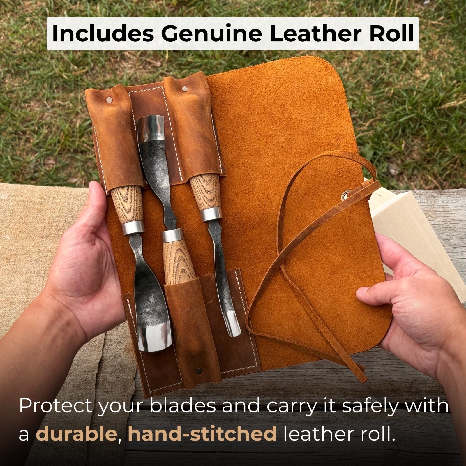 3 Piece Spoon Bent Gouge Set 52100 Carbon Steel Wood Carving Tools