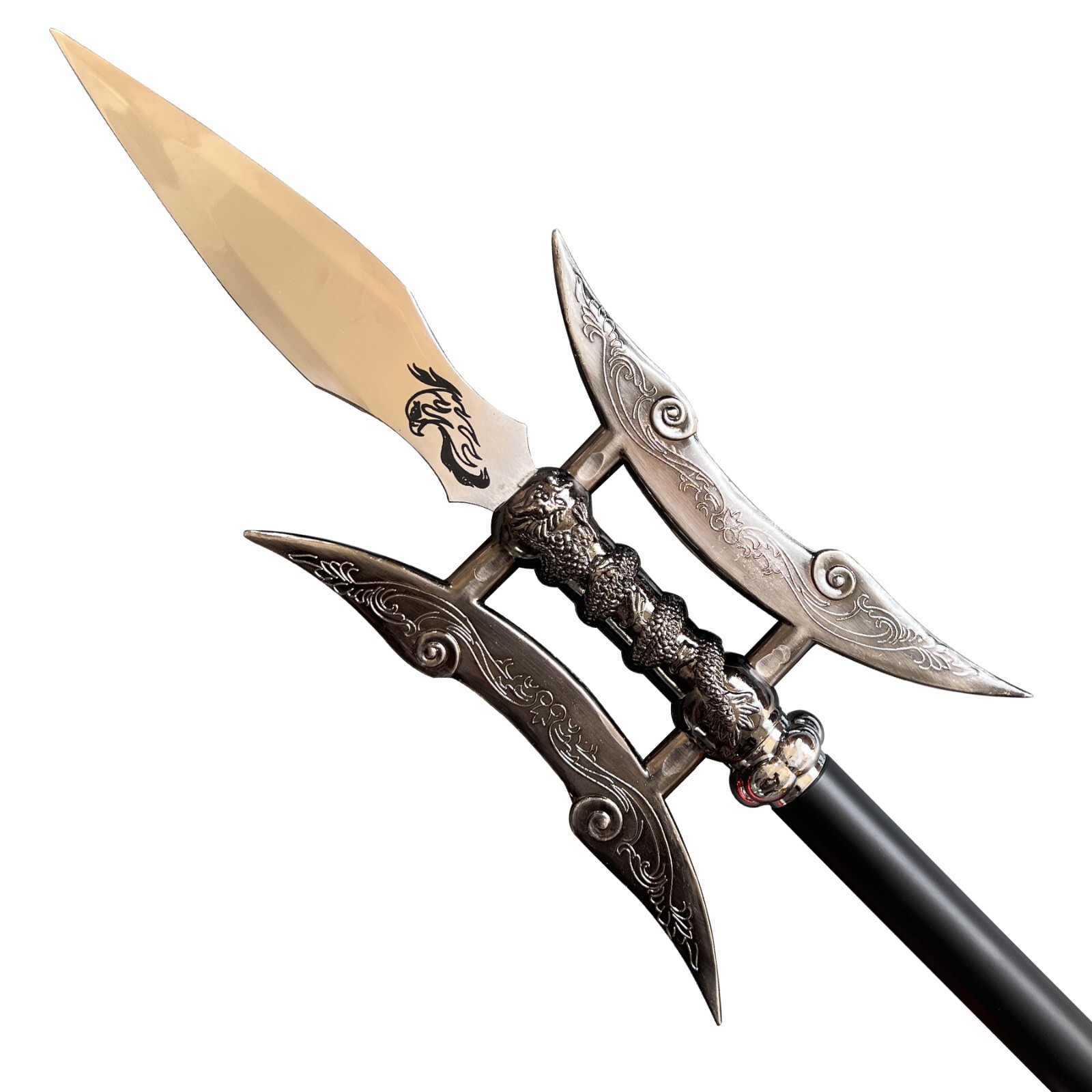 The metal spear comes from ancient China. The day the picture Halberd double