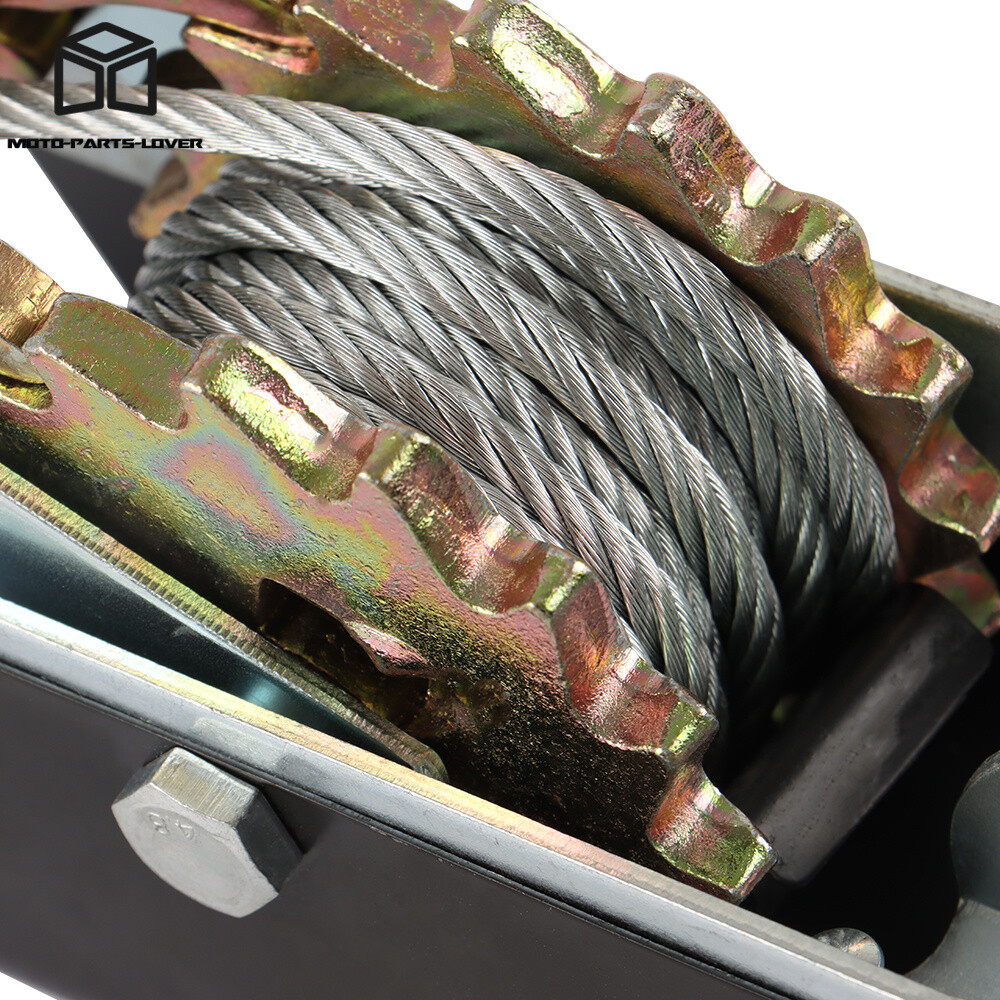 Come Along 2 Ton Winch Ratchet Dual Gear Power Puller w/2 Hooks Steel Cable