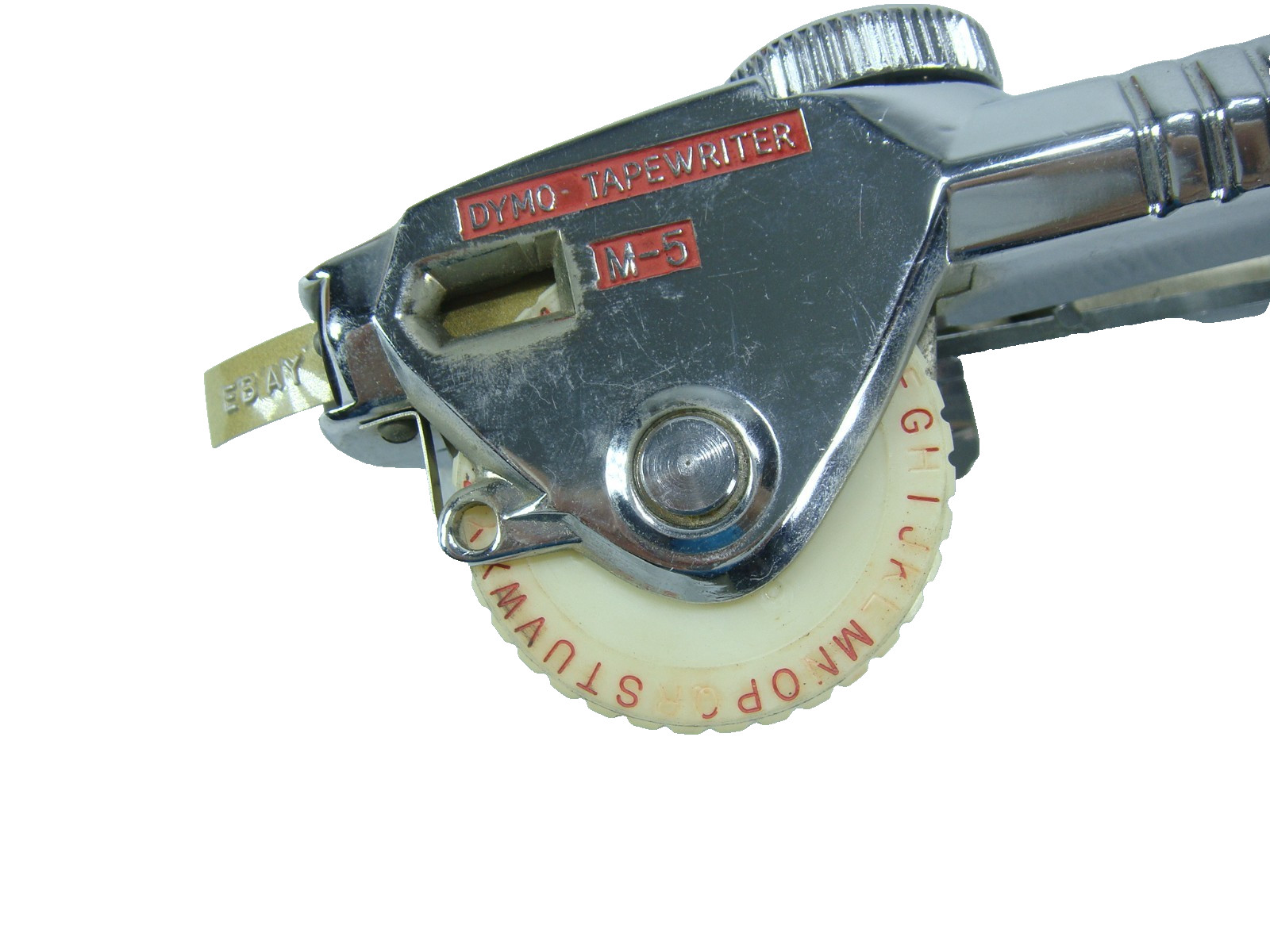 Vintage Dymo M-5 Chrome Tapewriter Label Maker Embossing Tool Extra Tape In Box