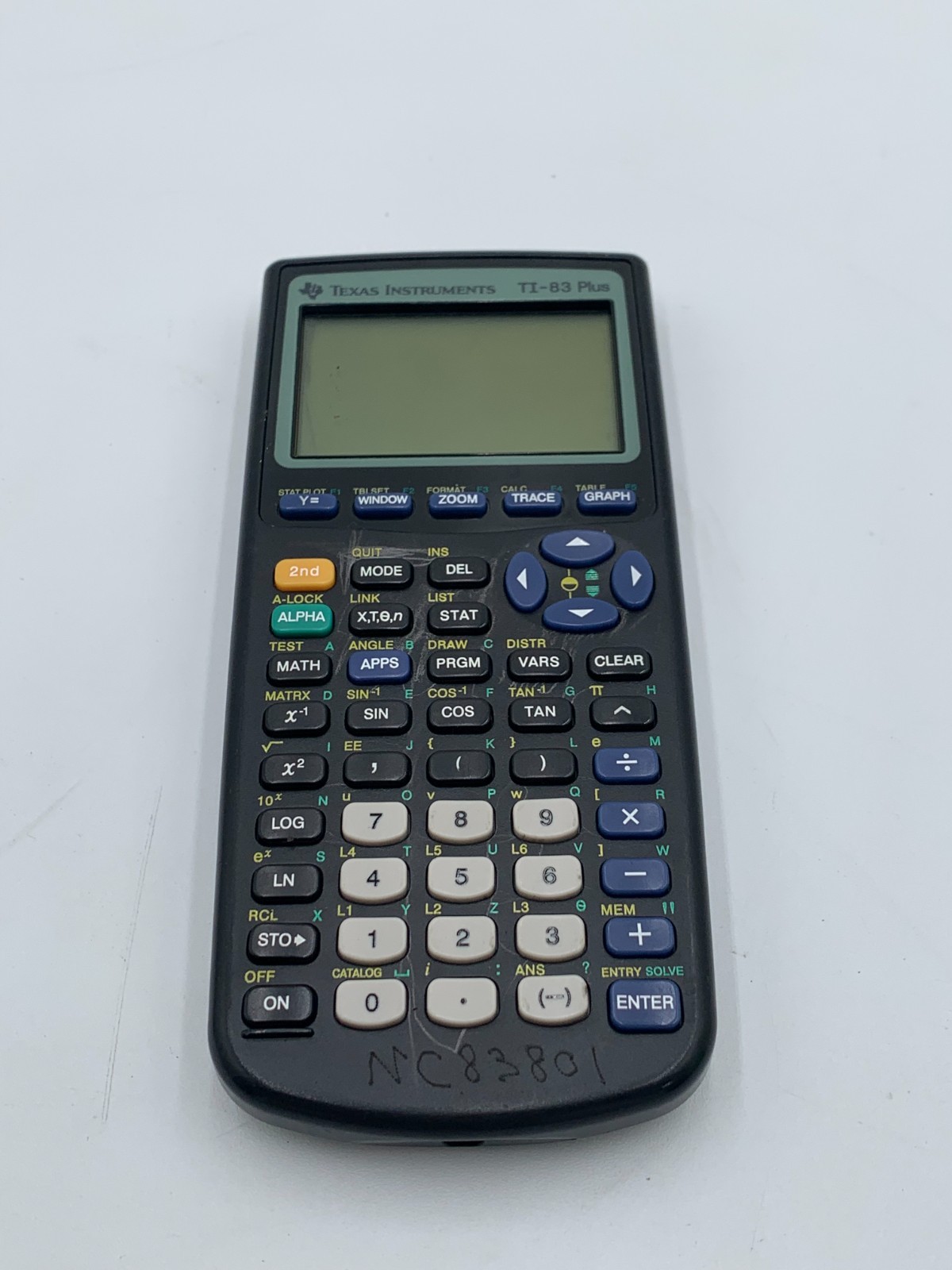 Texas Instruments Ti-83 Plus Graphing Calculator Black With Cover Good