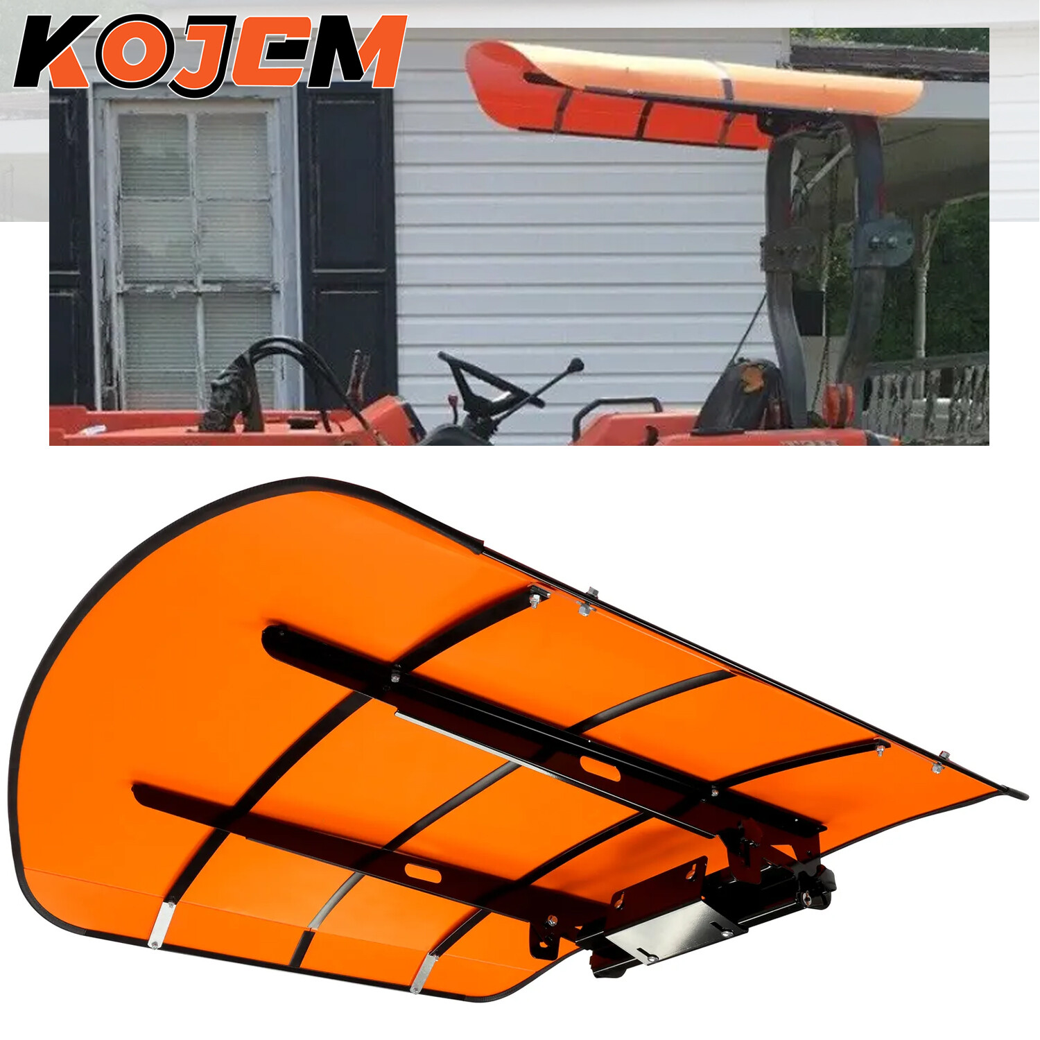 For Kubota, Kioti, Agco Tuff Top Tractor Canopy 52" X 52" -Orange