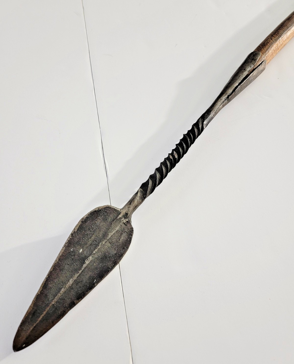 African Kenyan Maasai Hunting Spear Vintage Handmade - 41"