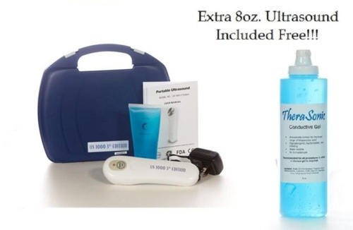 US Pro 1000 Portable Ultrasound Therapy Unit - Extra 8oz Ultrasound Gel FREE
