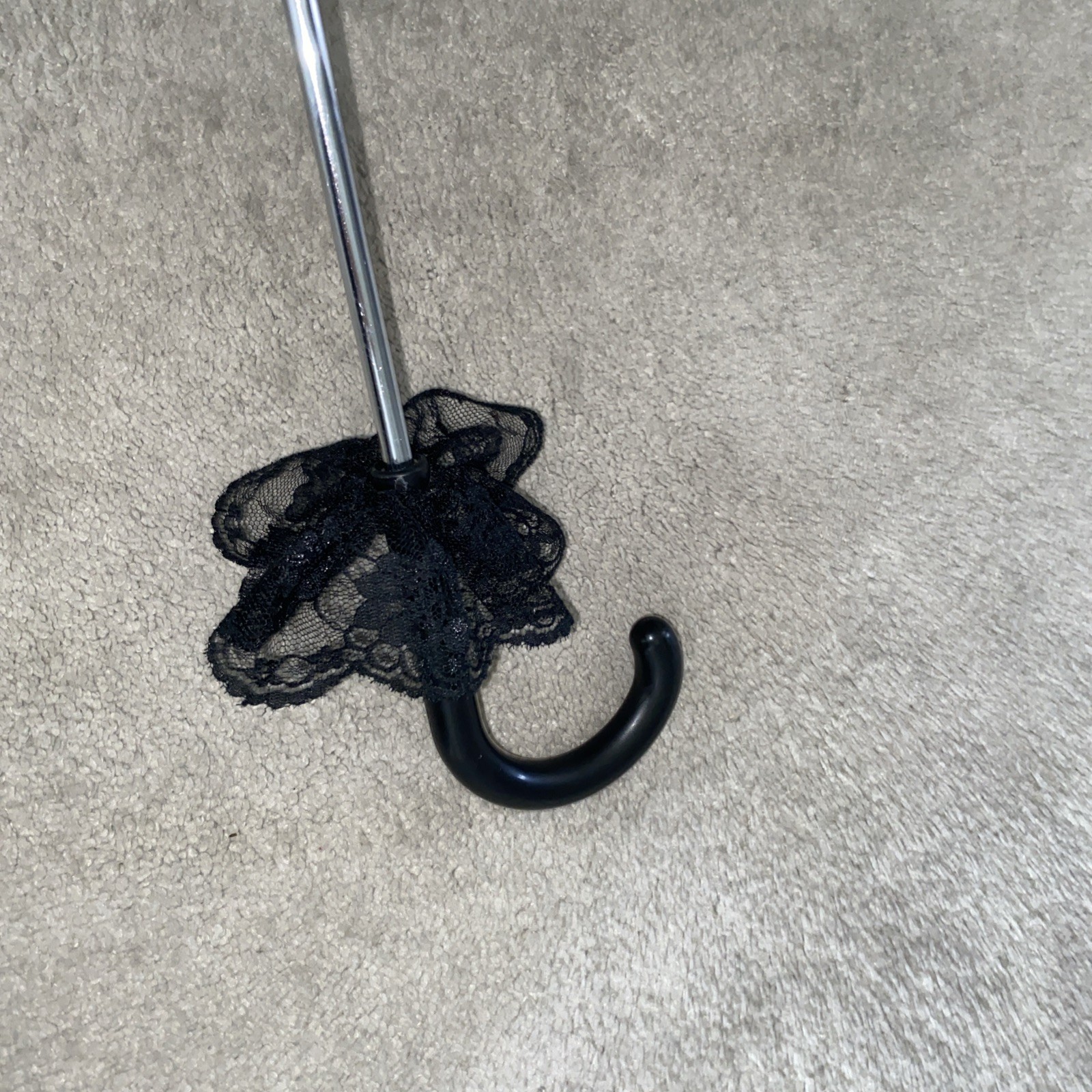 Goth Gothic Cosplay Wedding Bride Bridal Umbrella Parasol Black Lace