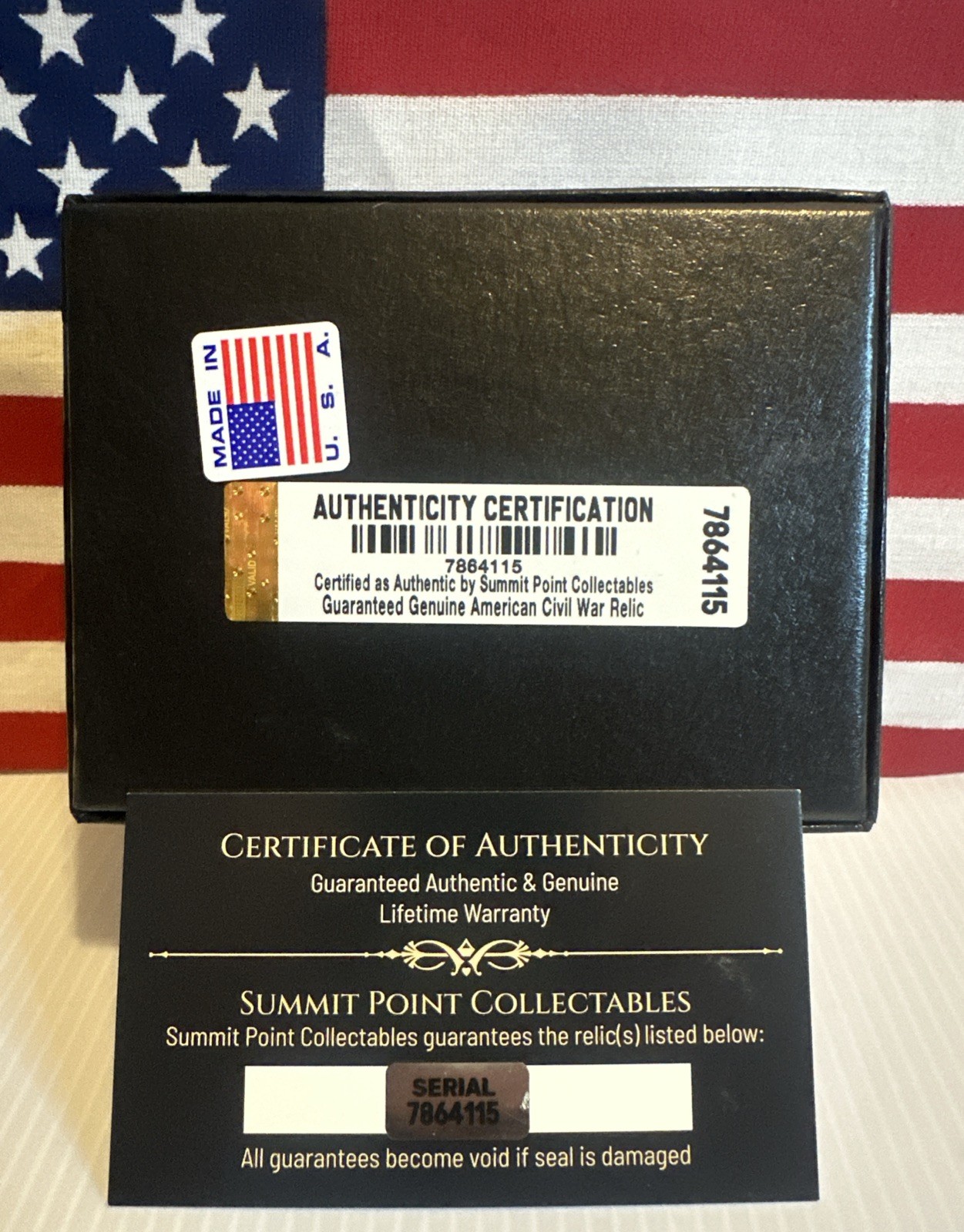 Dropped Civil War Bullet from Gettysburg in Matted COLOR Display Case with COA