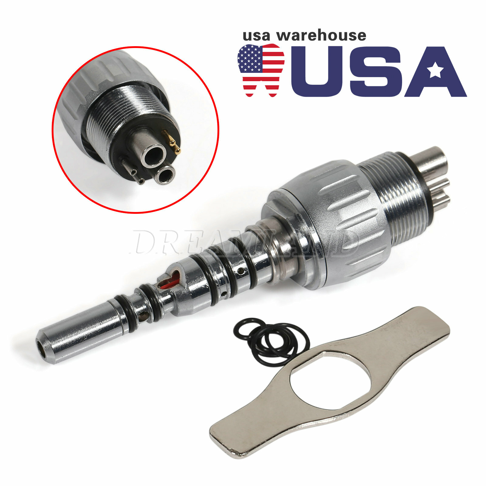 Dental High Speed Handpiece Fiber Optic LED For KAVO Multiflex Coupler 4/6H