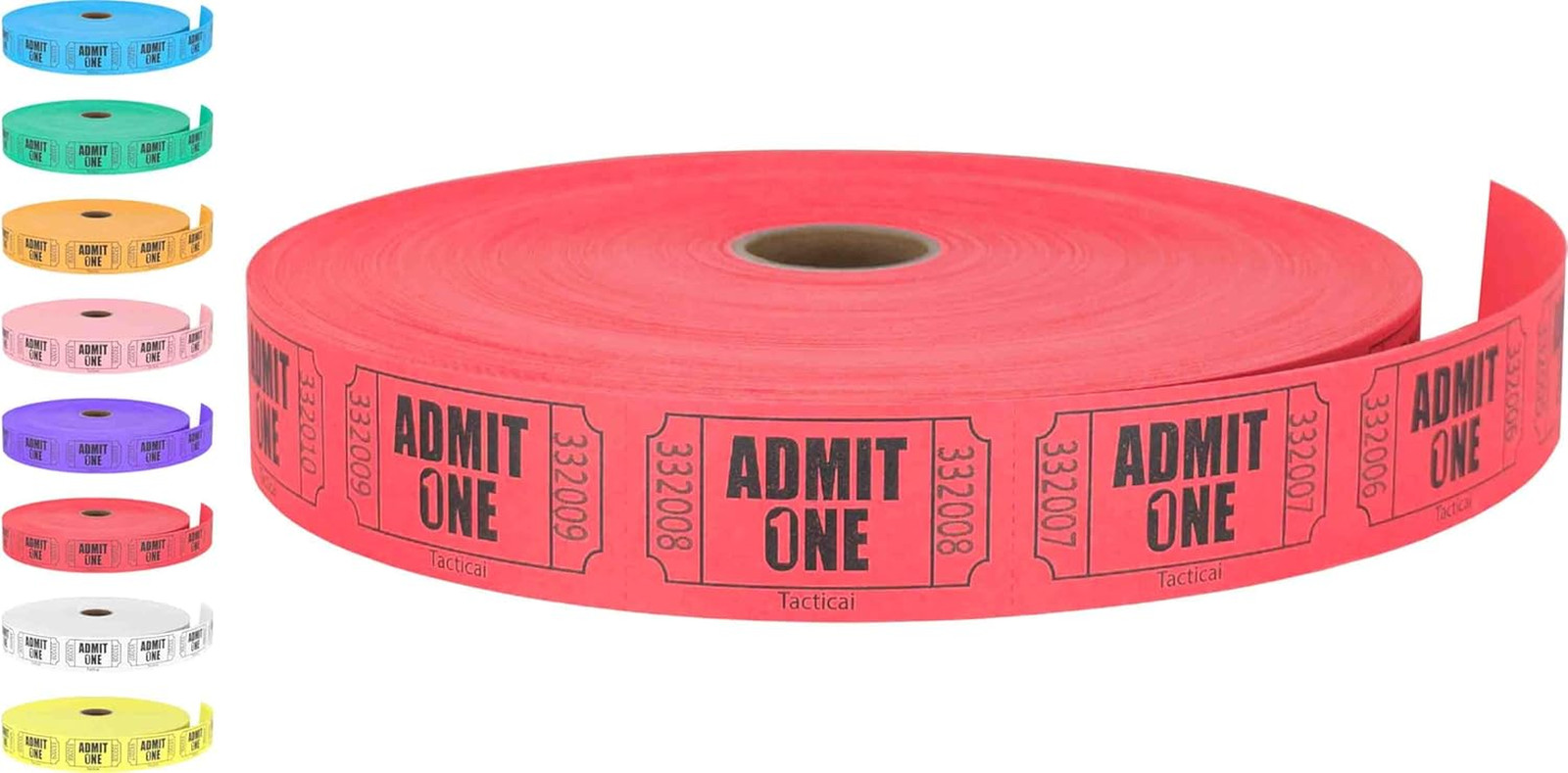 2000 Raffle Tickets, Admit One, Single Roll, Ticket for Events, Entry, Class Rew