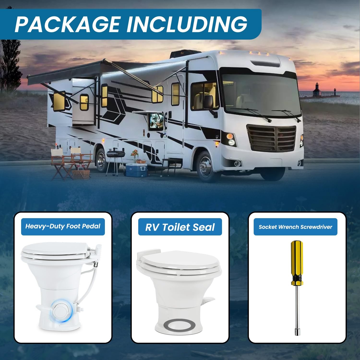 Prosentuo RV Toilet Foot Pedal Replacement Compatible with Dometic 300 310...