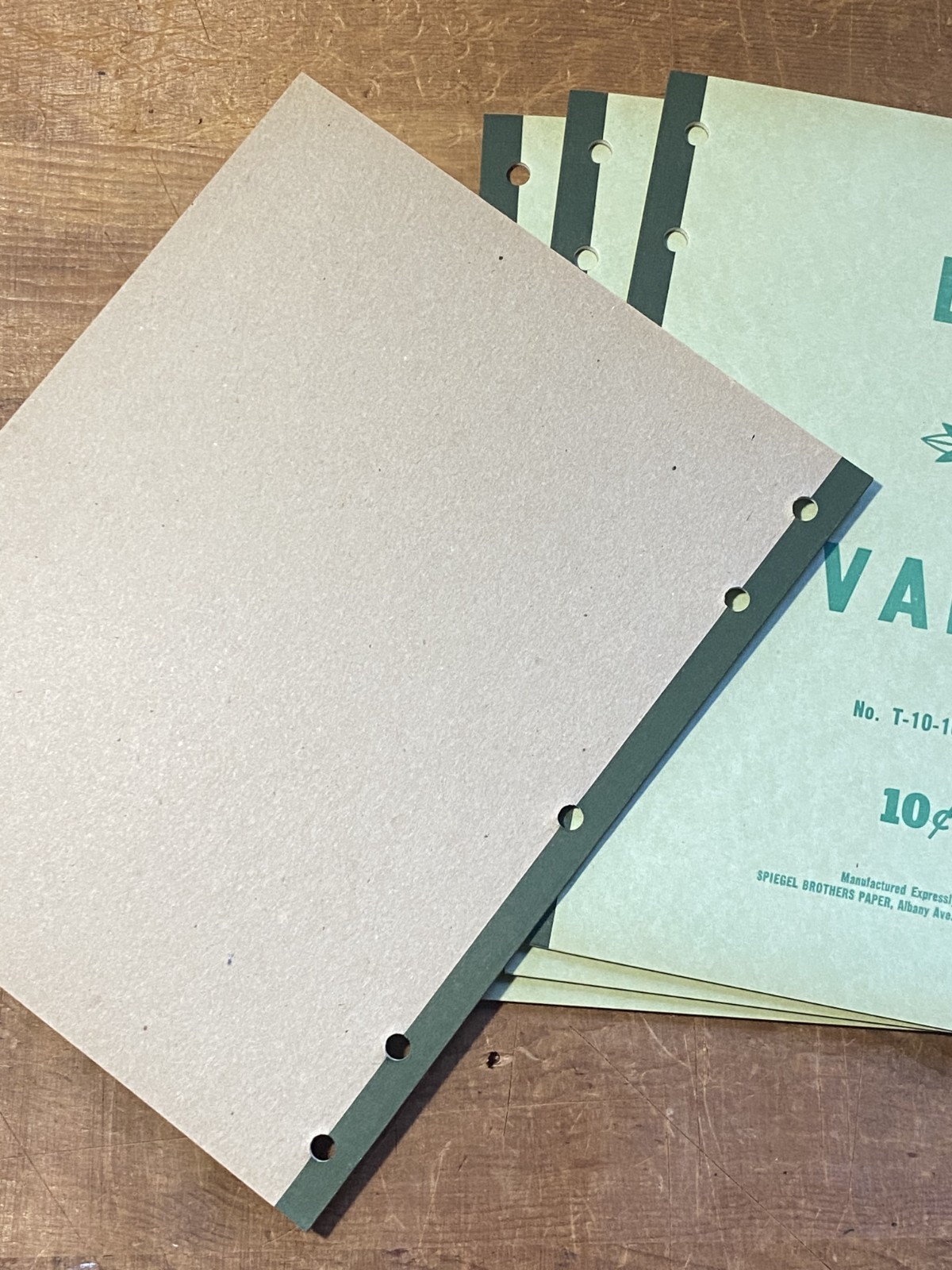 4 NOS Deadstock VTG 50's Green Notebooks Lined Paper, 64 Sheets, 3 Ring Binder