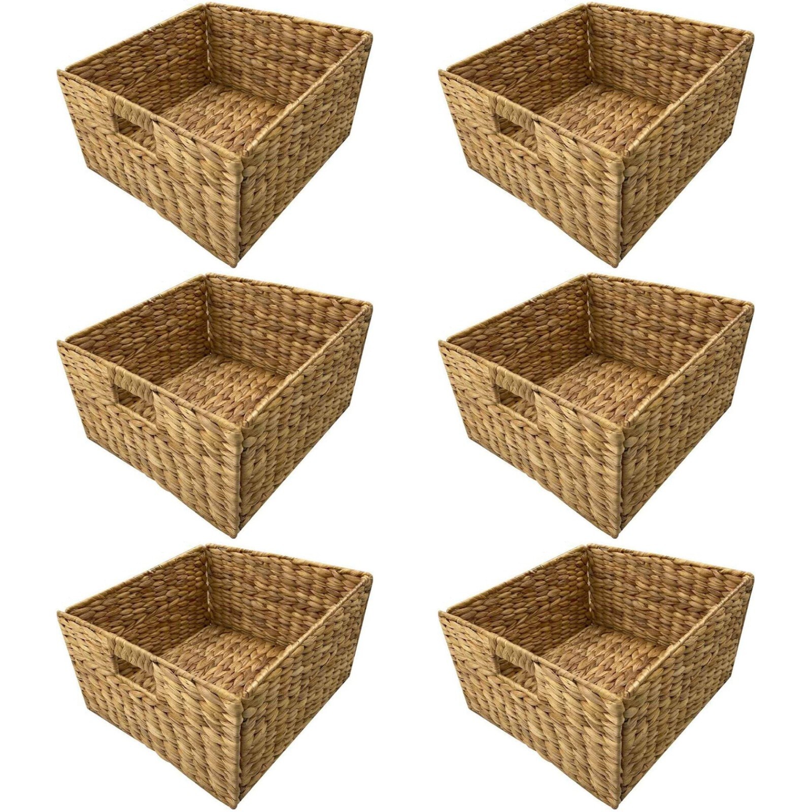 eHemco Water Hyacinth Storage Wicker Baskets, Natural, Set of 6(Collectible)3T6B